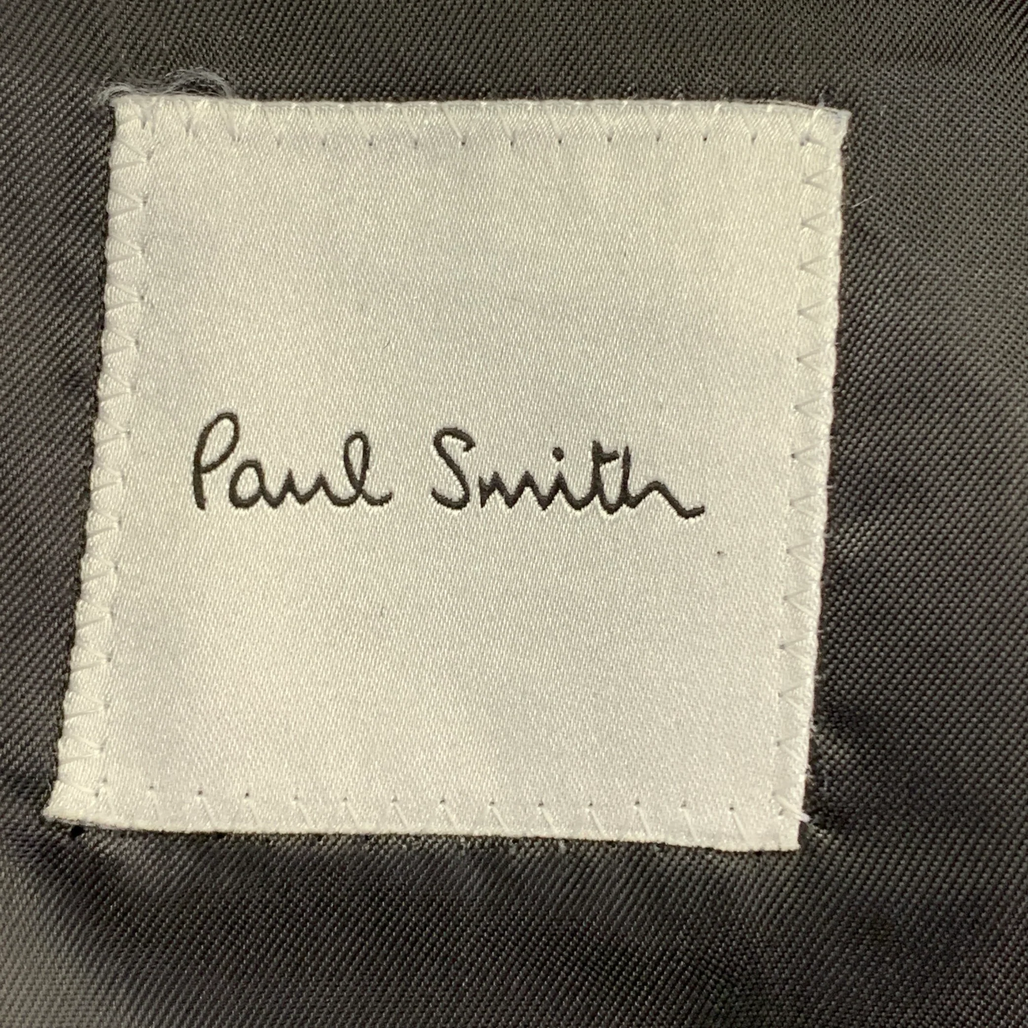 PAUL SMITH Size 38 Forest Green Wool Cashmere Peak Lapel Coat - Image 5