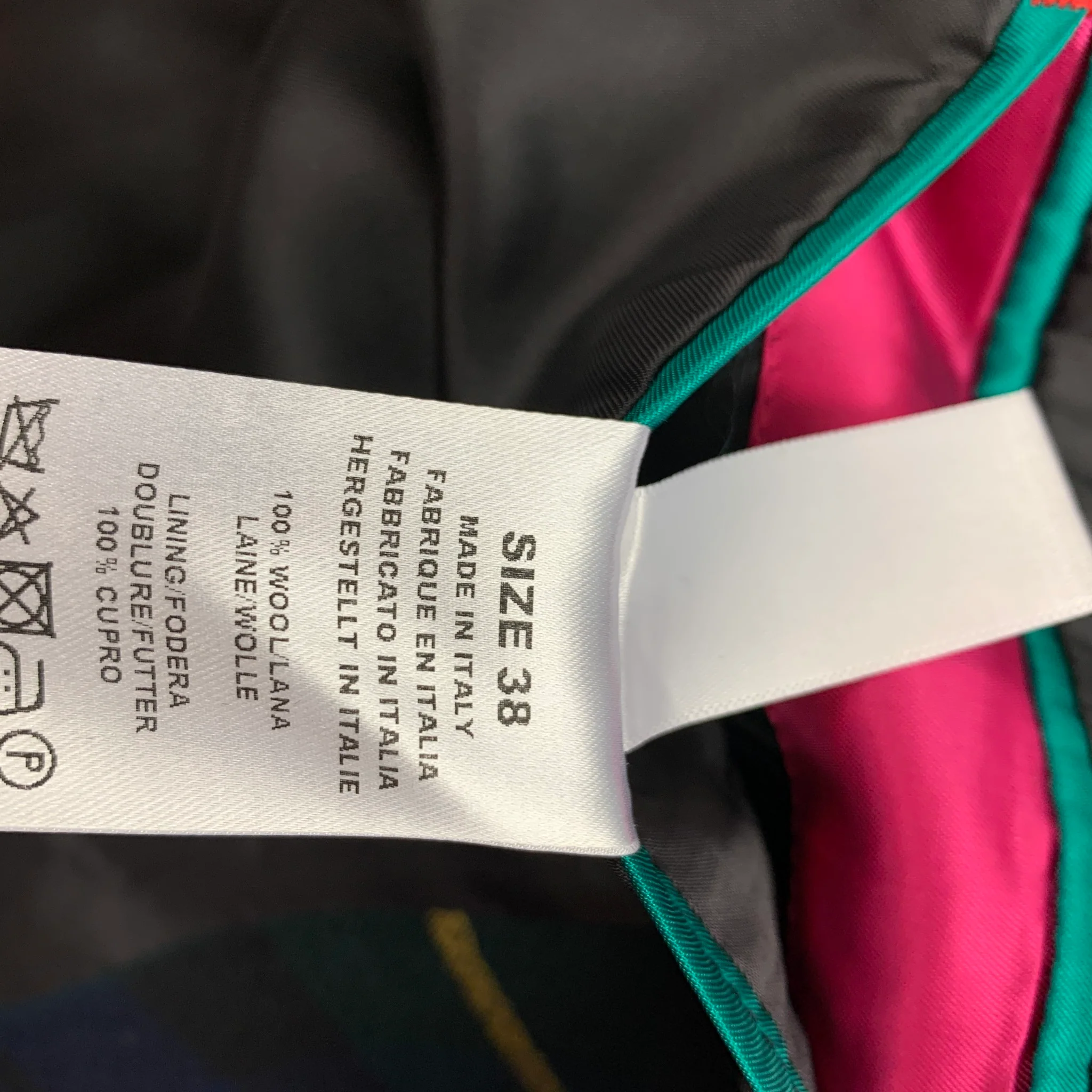 PAUL SMITH Size 38 Green Black Navy Plaid Wool Notch Lapel Suit - Image 7