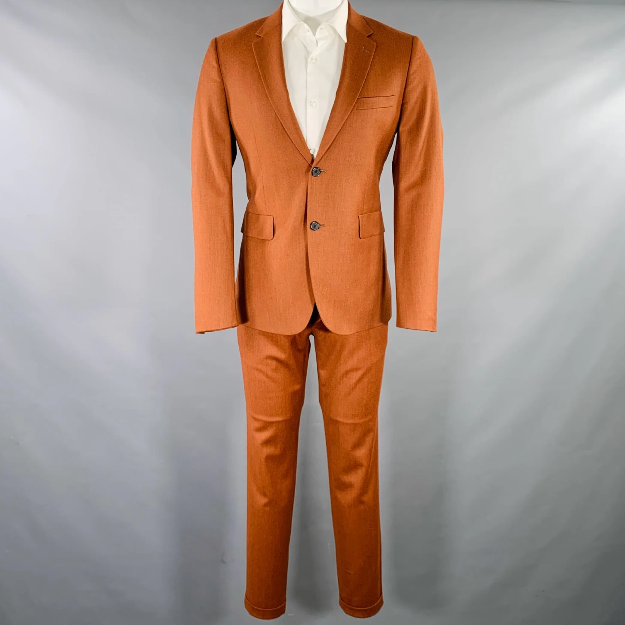 PAUL SMITH Size 38 Kensington Brown Wool Cashmere Notch Lapel Suit - Image 2
