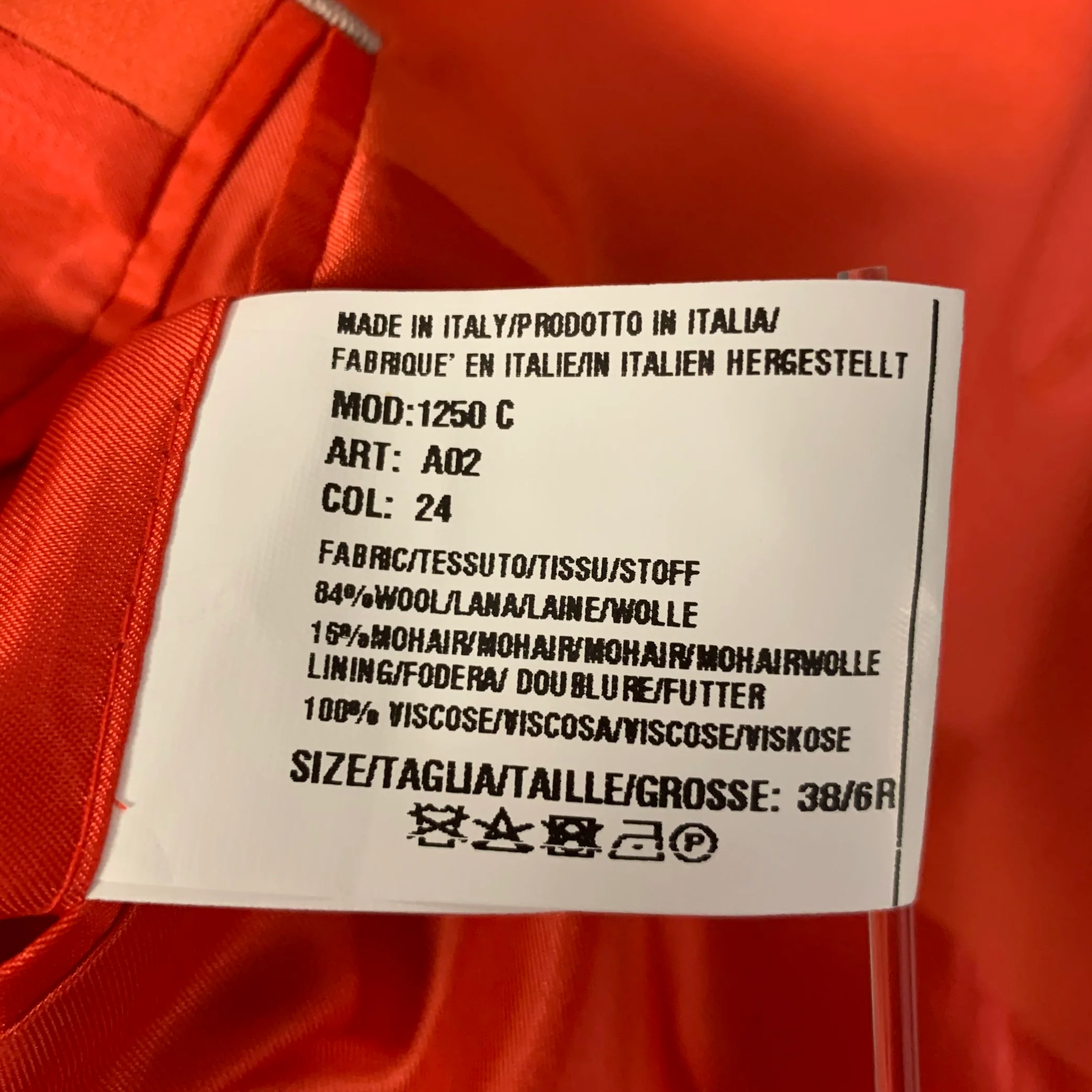PAUL SMITH Size 38 Orange Wool Blend Notch Lapel Suit - Image 8