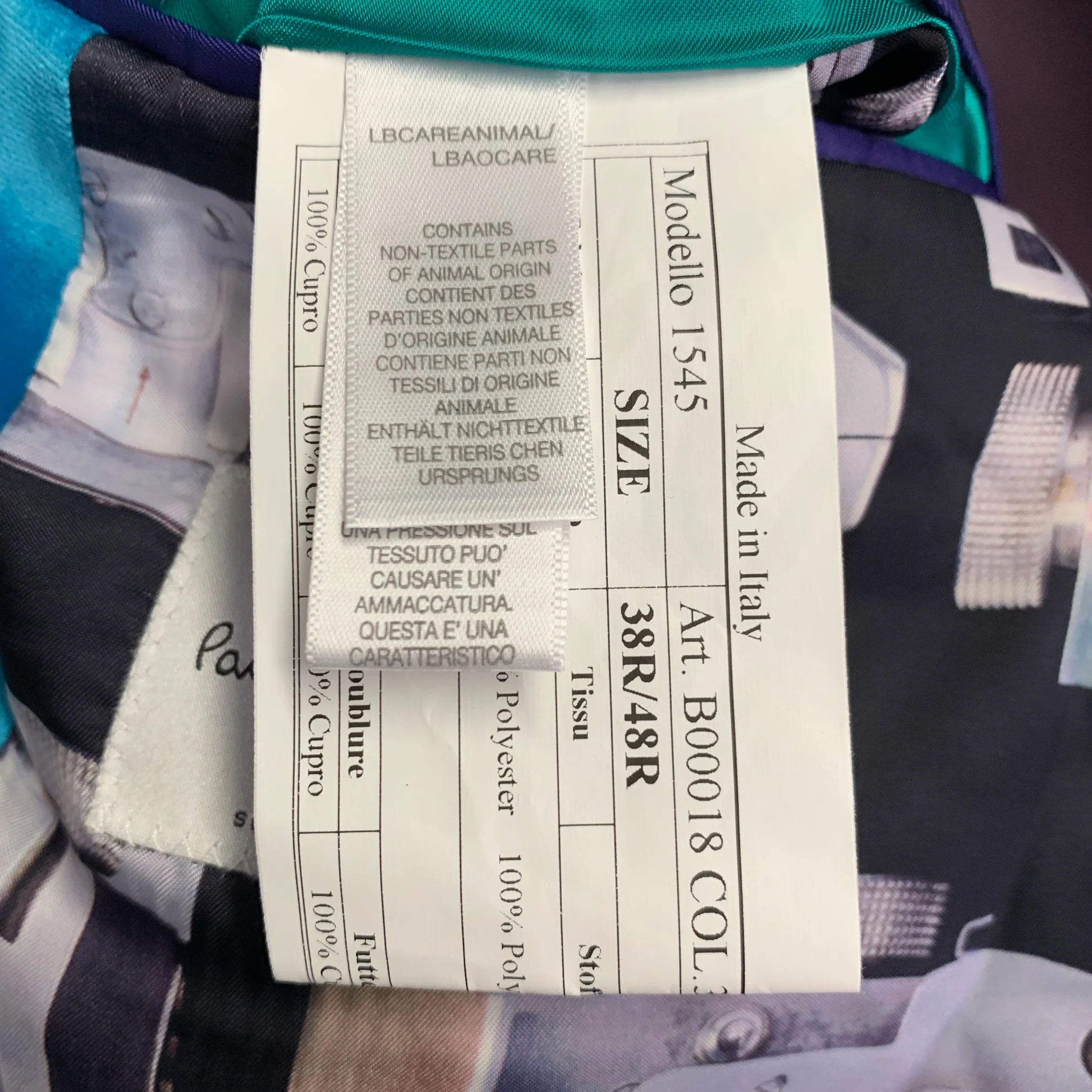 PAUL SMITH Size 38 Regular Blue Aqua Velvet Sport Coat - Image 7