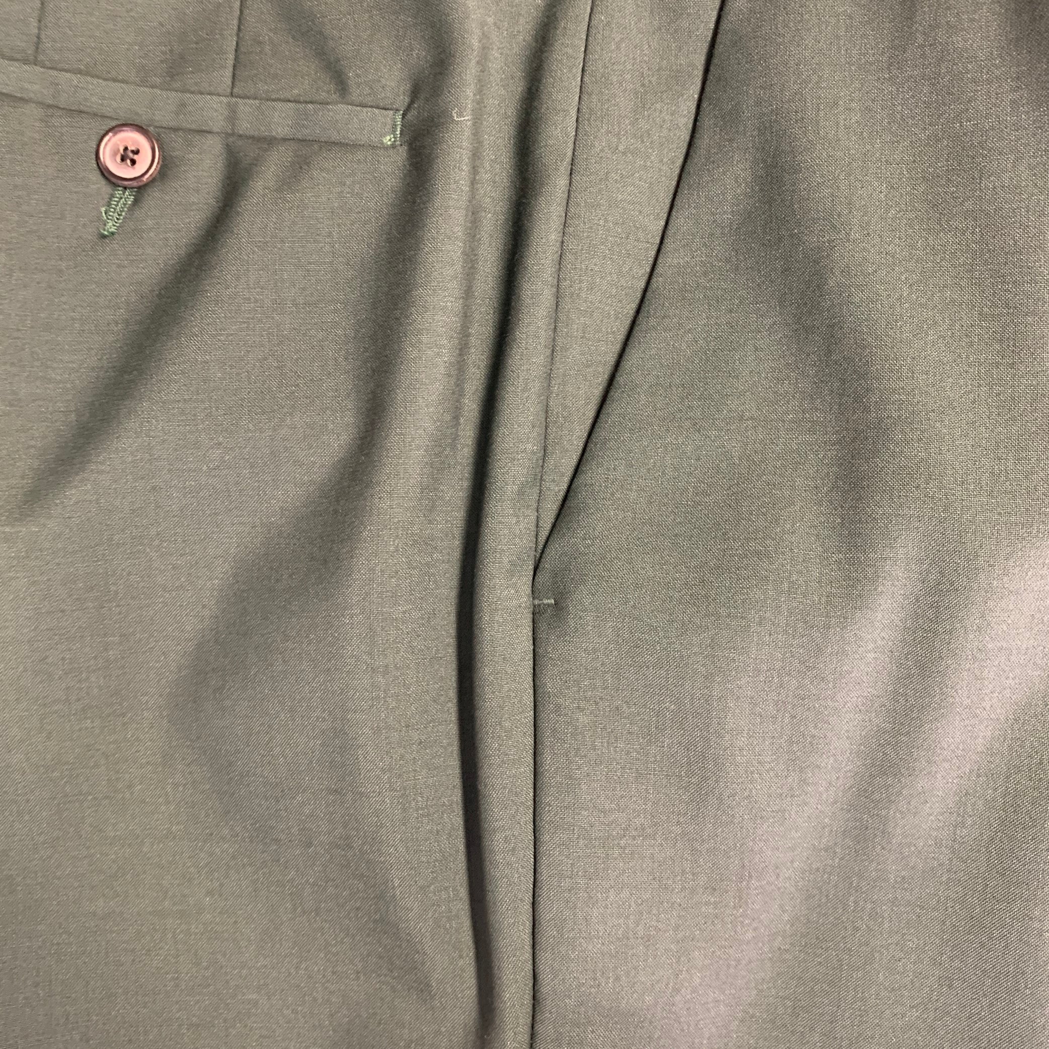 PAUL SMITH Size 38 Regular Green Wool Mohair Notch Lapel Suit - Image 13