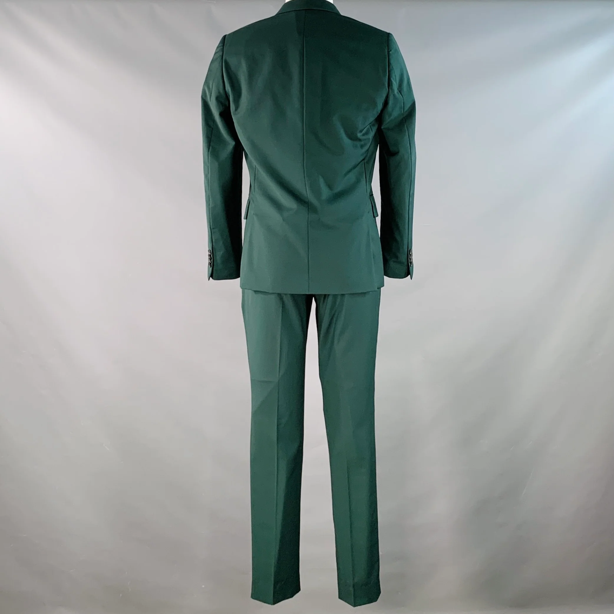 PAUL SMITH Size 38 Regular Green Wool Mohair Notch Lapel Suit - Image 3