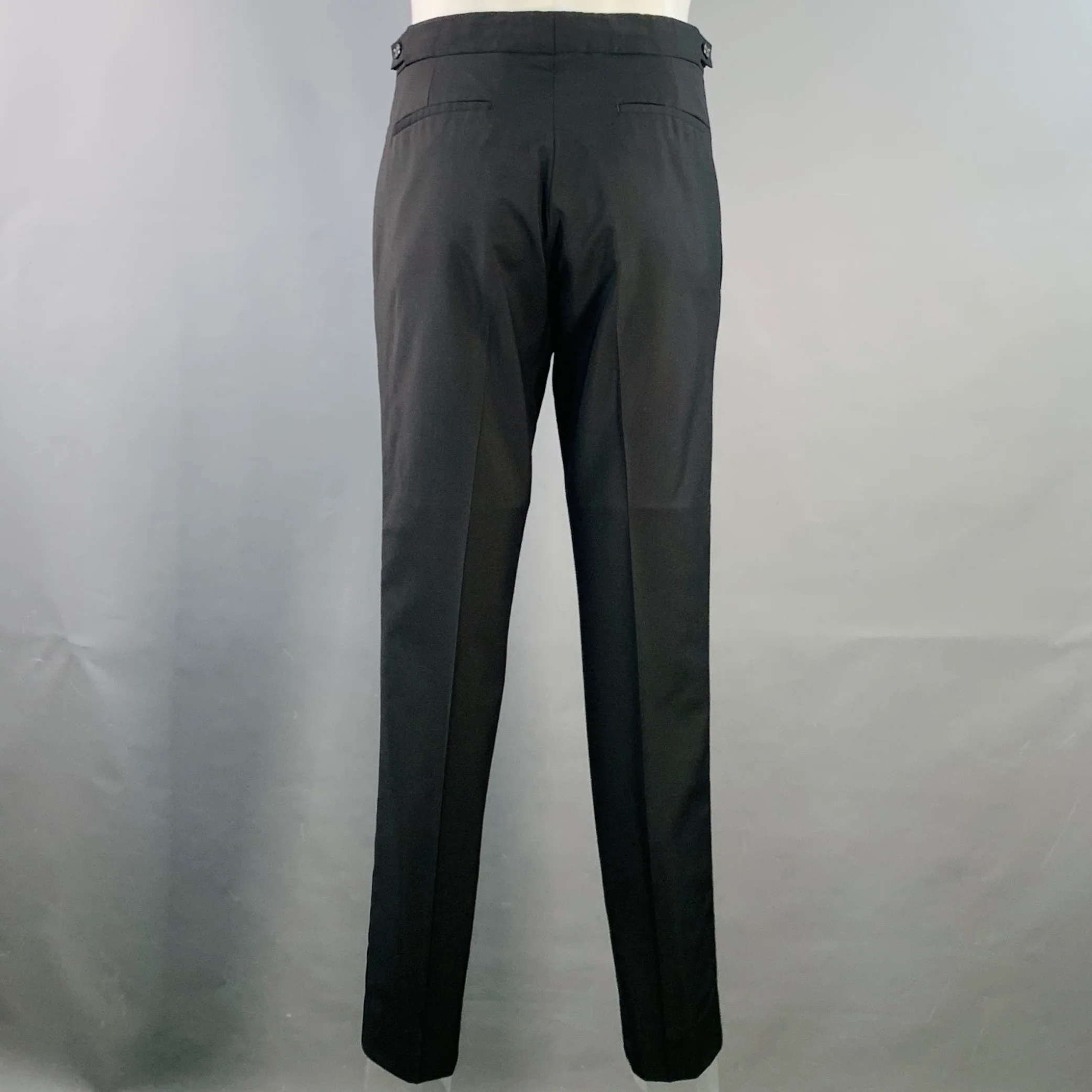 PAUL SMITH Size 40 Black Wool Mohair Peak Lapel Single Button Tuxedo - Image 6