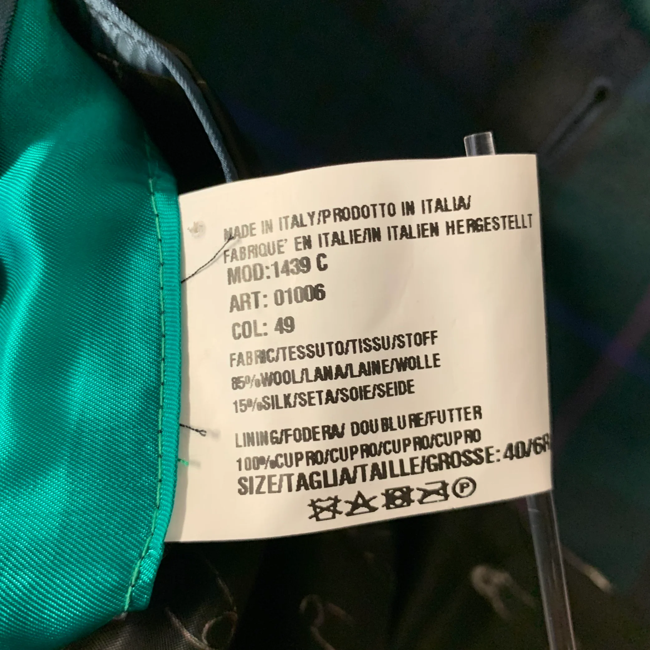 PAUL SMITH Size 40 Green Navy Tartan Wool Silk Notch Lapel Sport Coat - Image 6