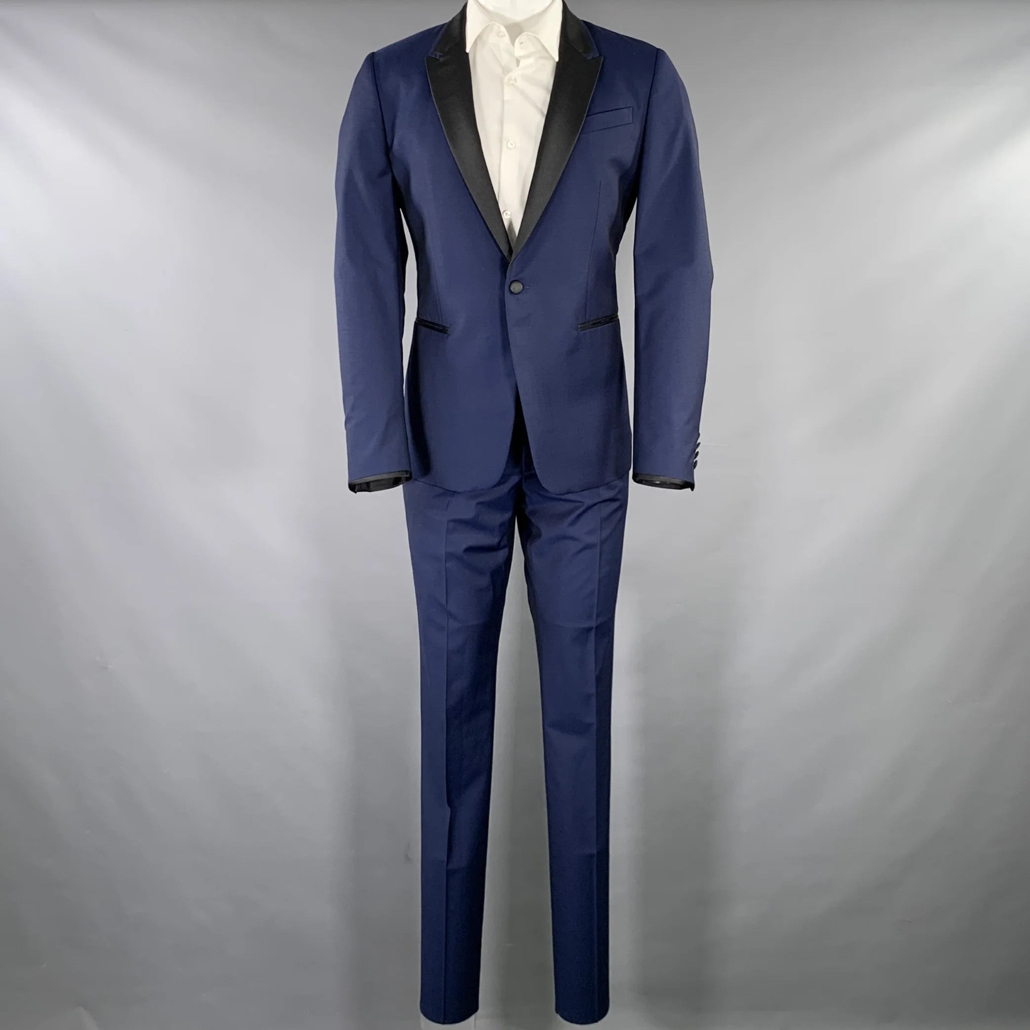 PAUL SMITH Size 40 Navy Black Wool Mohair Tuxedo - Image 2