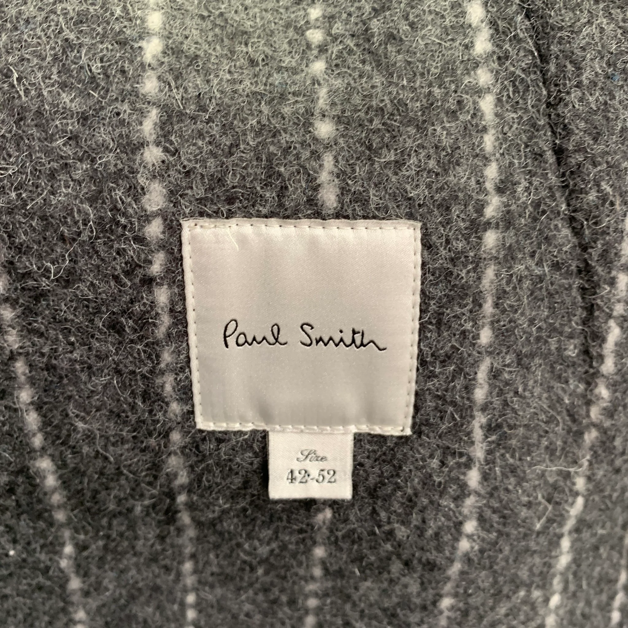 PAUL SMITH Size 42 Blue Black Animal Print Wool Alpaca Coat - Image 4