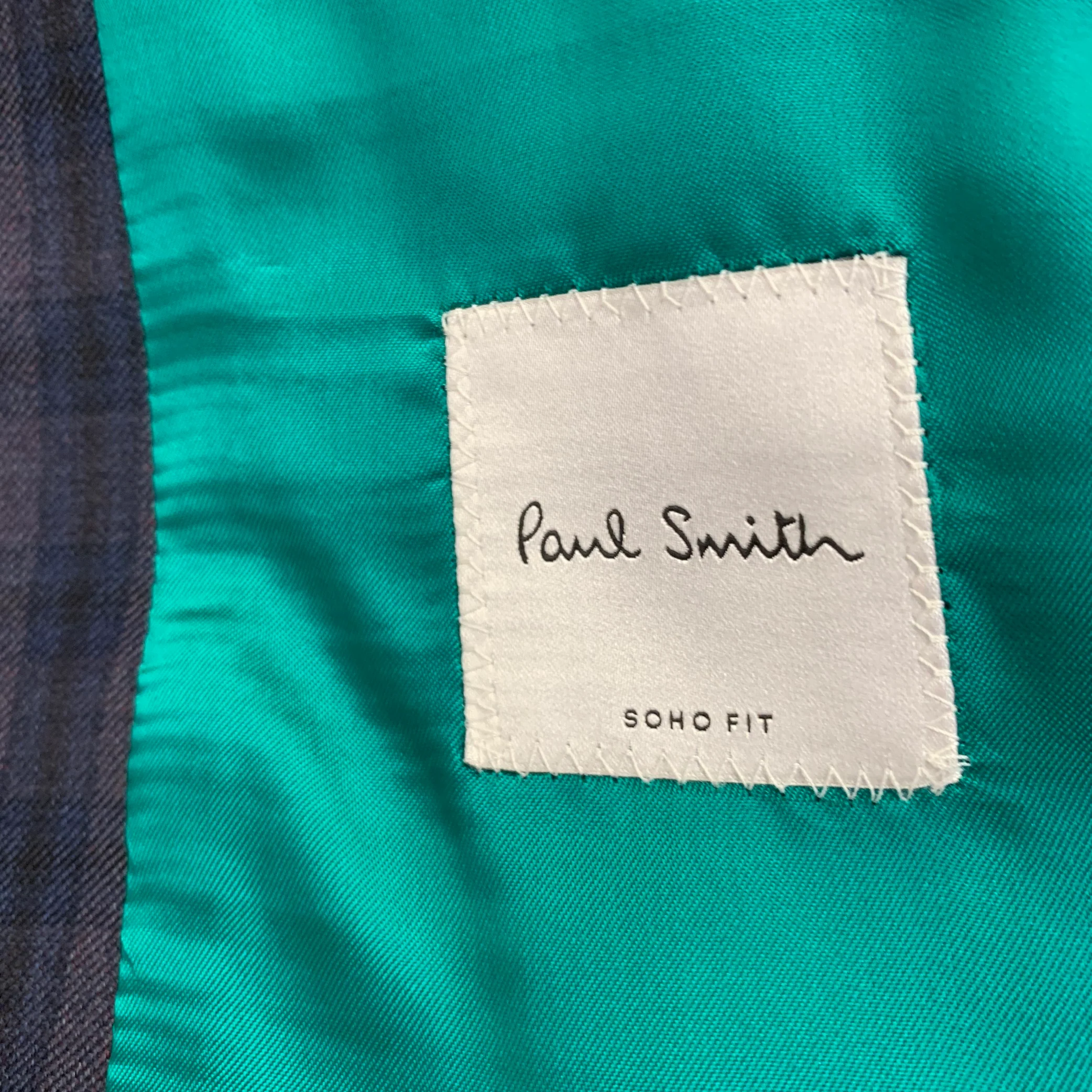 PAUL SMITH Size 42 Grey Navy Plaid Wool Notch Lapel Suit - Image 9