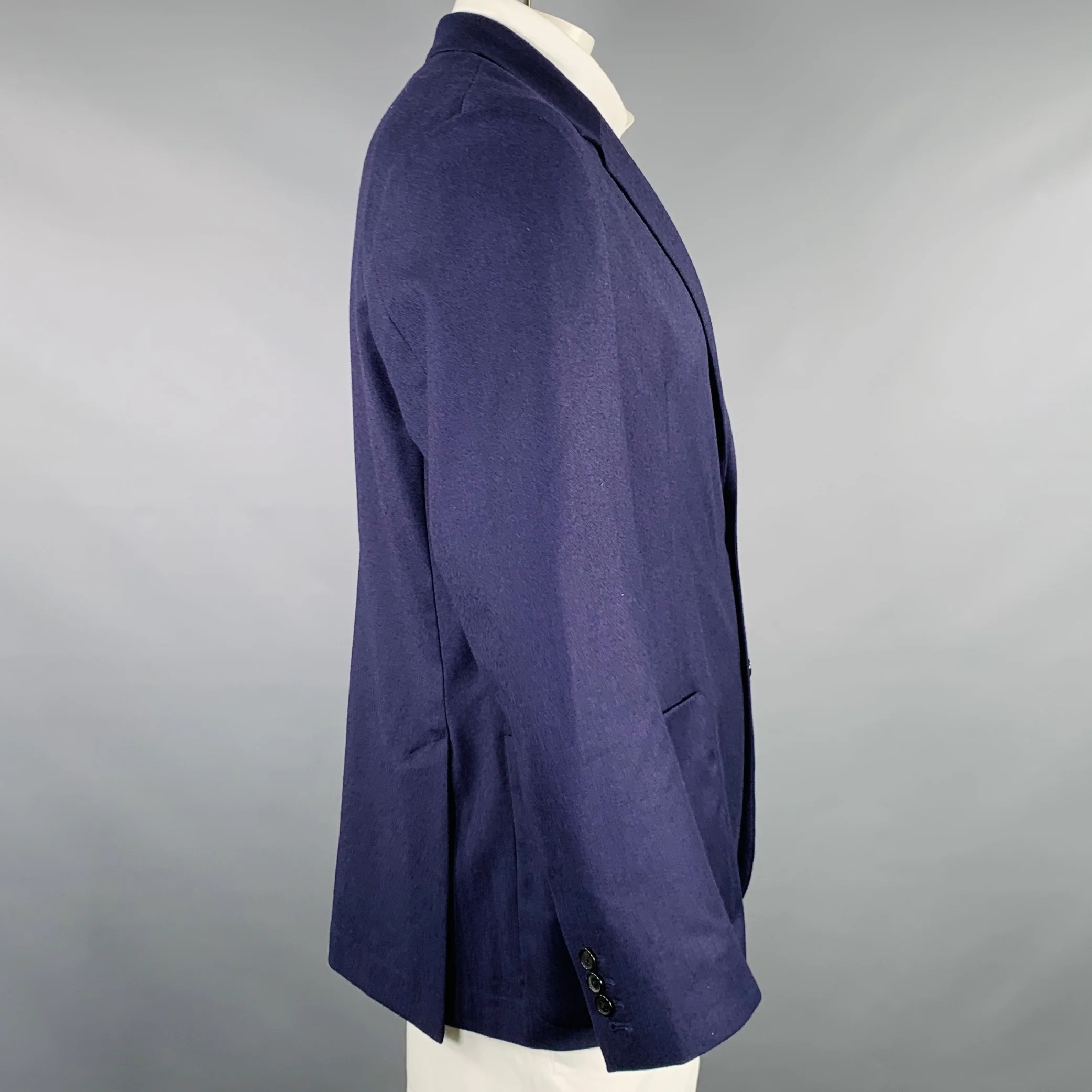 PAUL SMITH Size 42 Navy Wool Cashmere Notch Lapel Sport Coat - Image 2