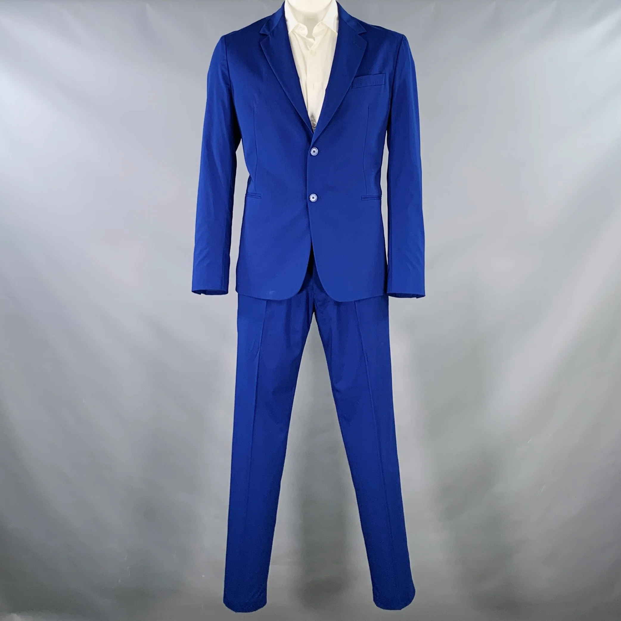 PAUL SMITH Size 42 Royal Blue Virgin Wool Blend Single Breasted Suit - Image 2