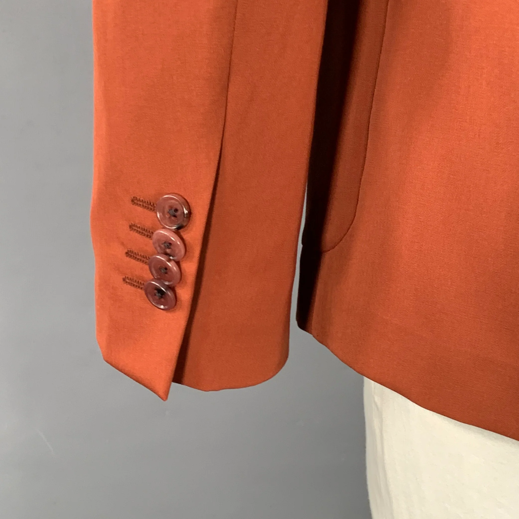 PAUL SMITH Size 42 Soho Fit Brick Orange Wool Notch Lapel Sport Coat - Image 4