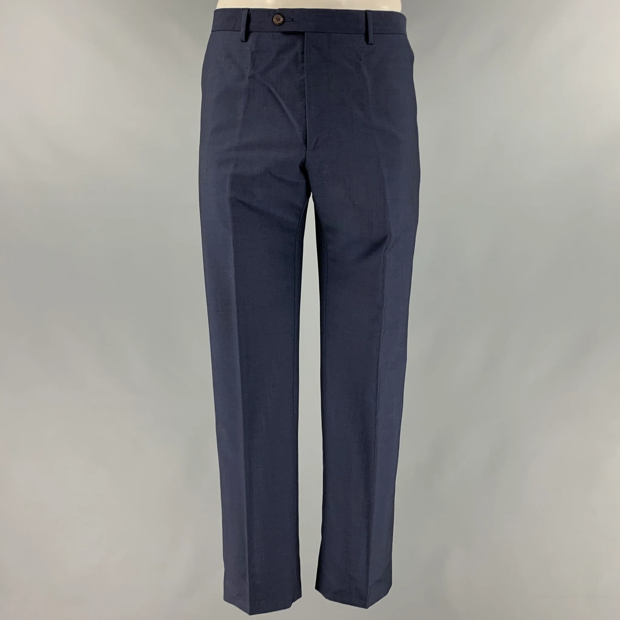 PAUL SMITH Size 44 Navy Wool Mohair Notch Lapel Suit - Image 3
