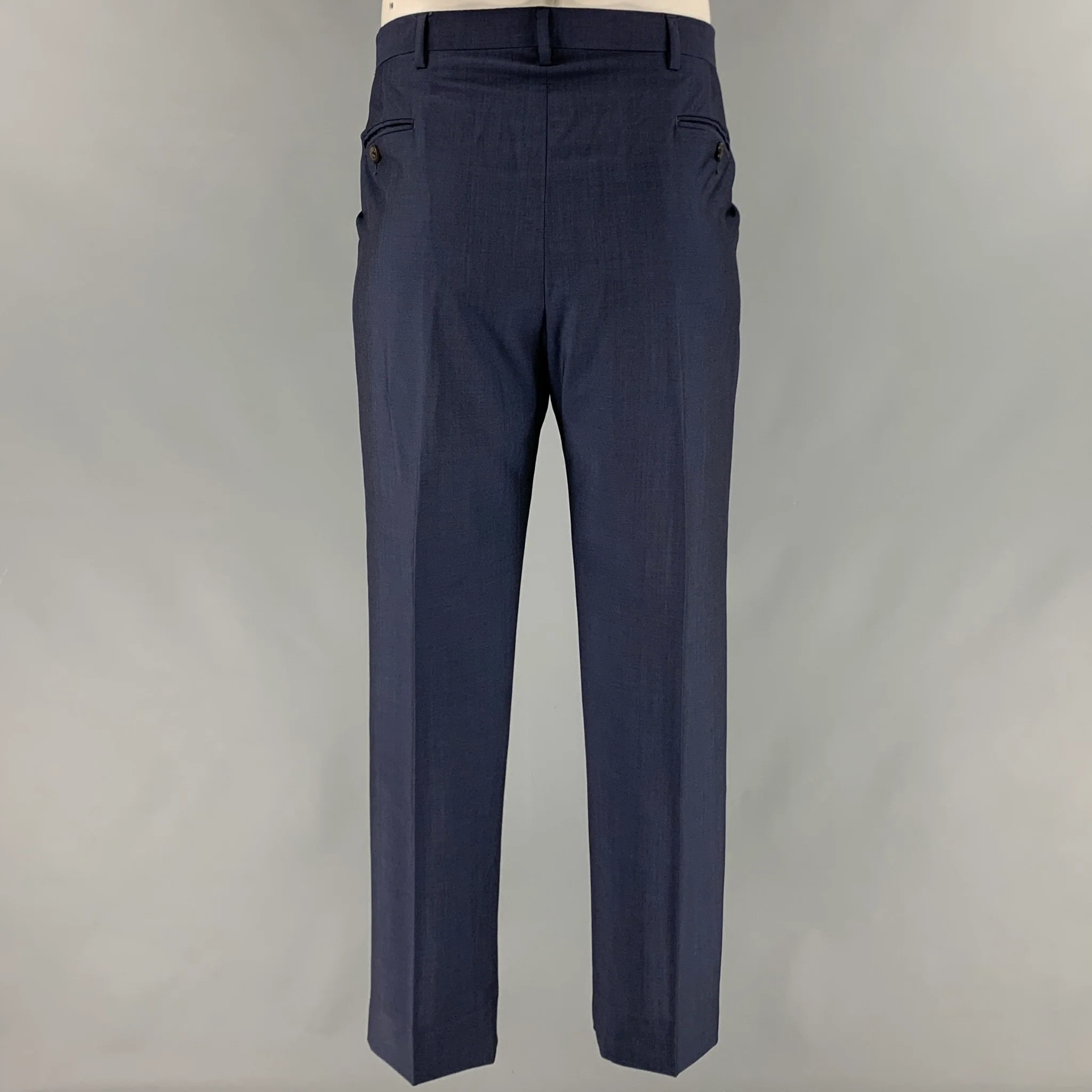 PAUL SMITH Size 44 Navy Wool Mohair Notch Lapel Suit - Image 4