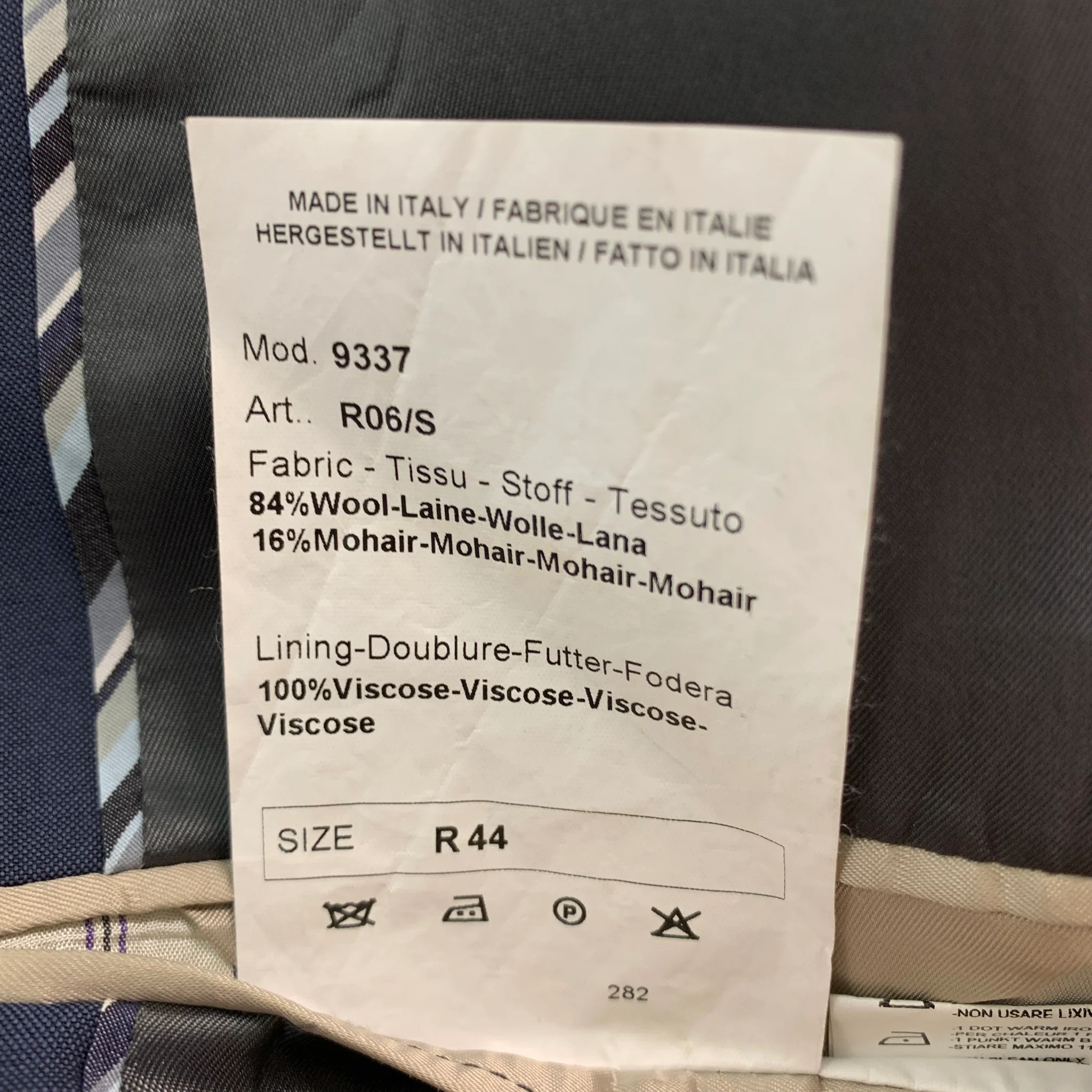 PAUL SMITH Size 44 Navy Wool Mohair Notch Lapel Suit - Image 9