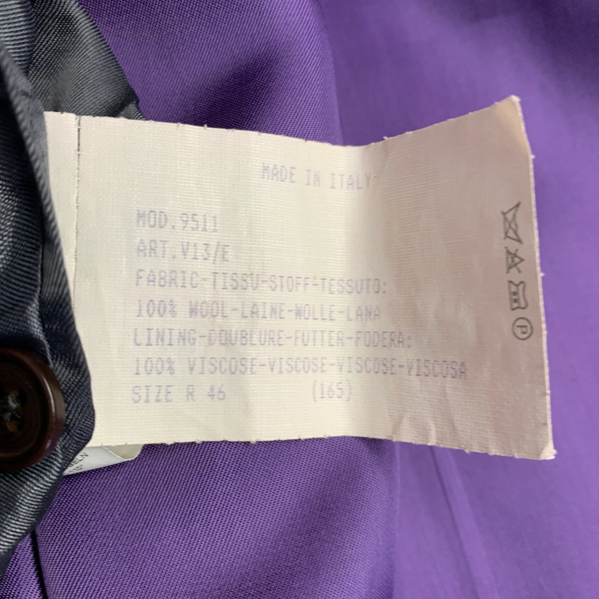 PAUL SMITH Size 46 Westbourne Regular Grey Purple Pinstripe Wool Notch Lapel Suit - Image 10