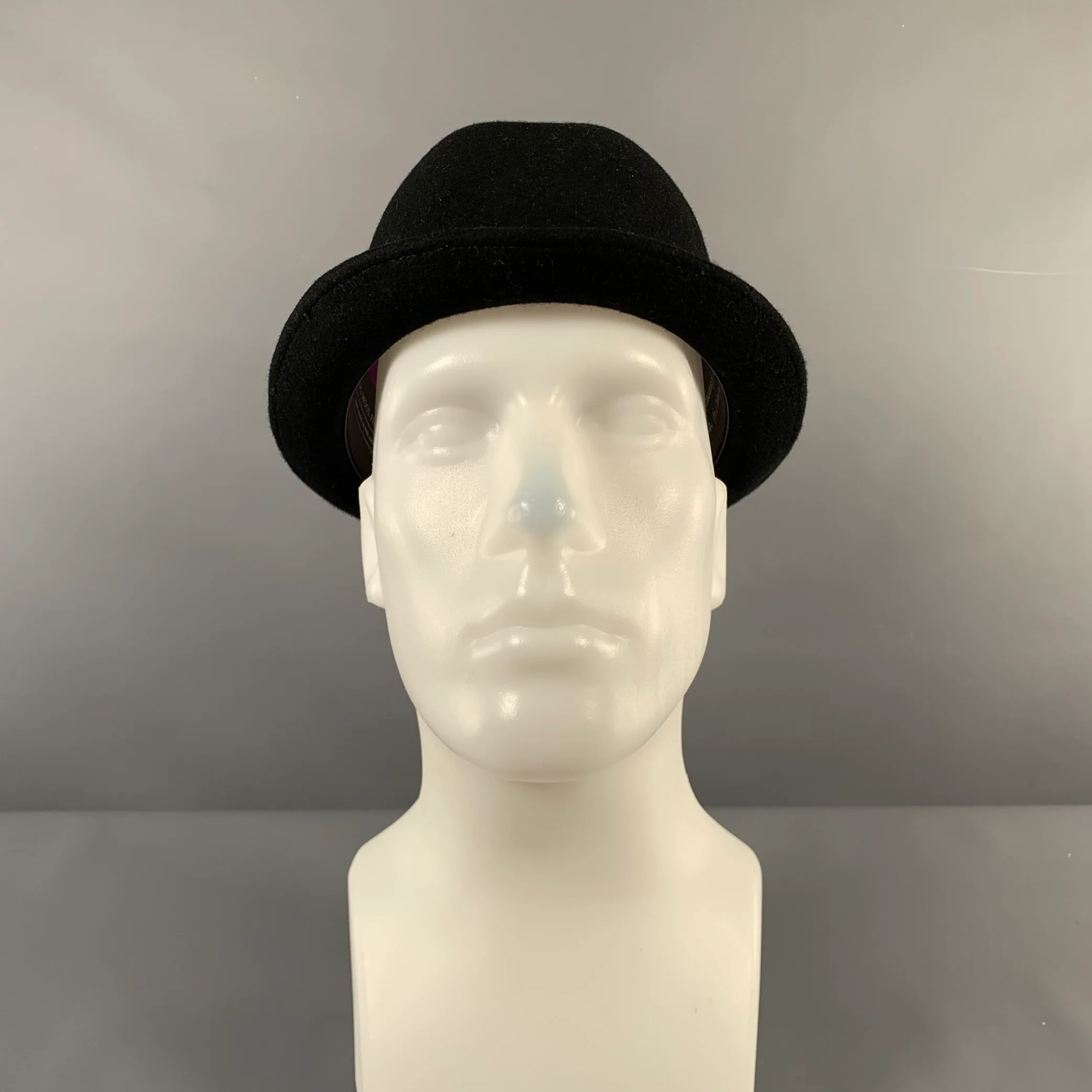 PAUL SMITH Size 7.5 Black Grey Wool Felt Hats - Image 2