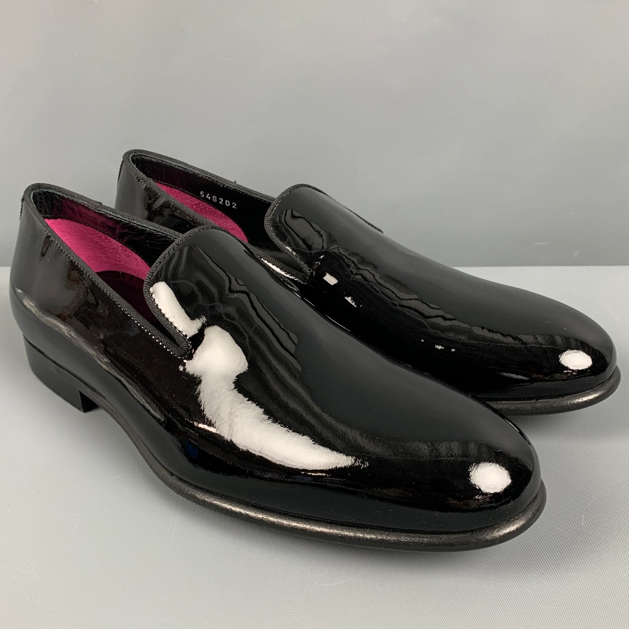 PAUL SMITH Size 7 Black Patent Leather Slip On Loafers