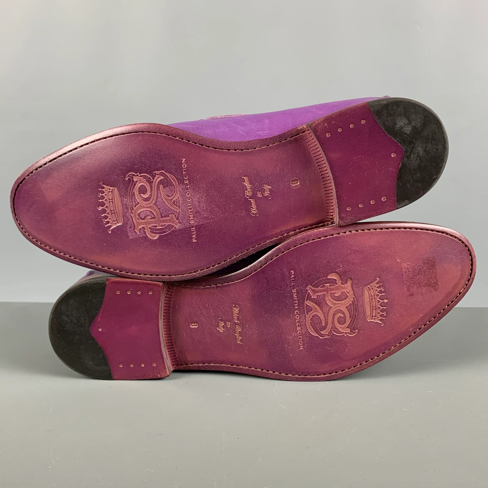 PAUL SMITH Size 9 Purple Antique Leather Tassels Loafers - Image 6