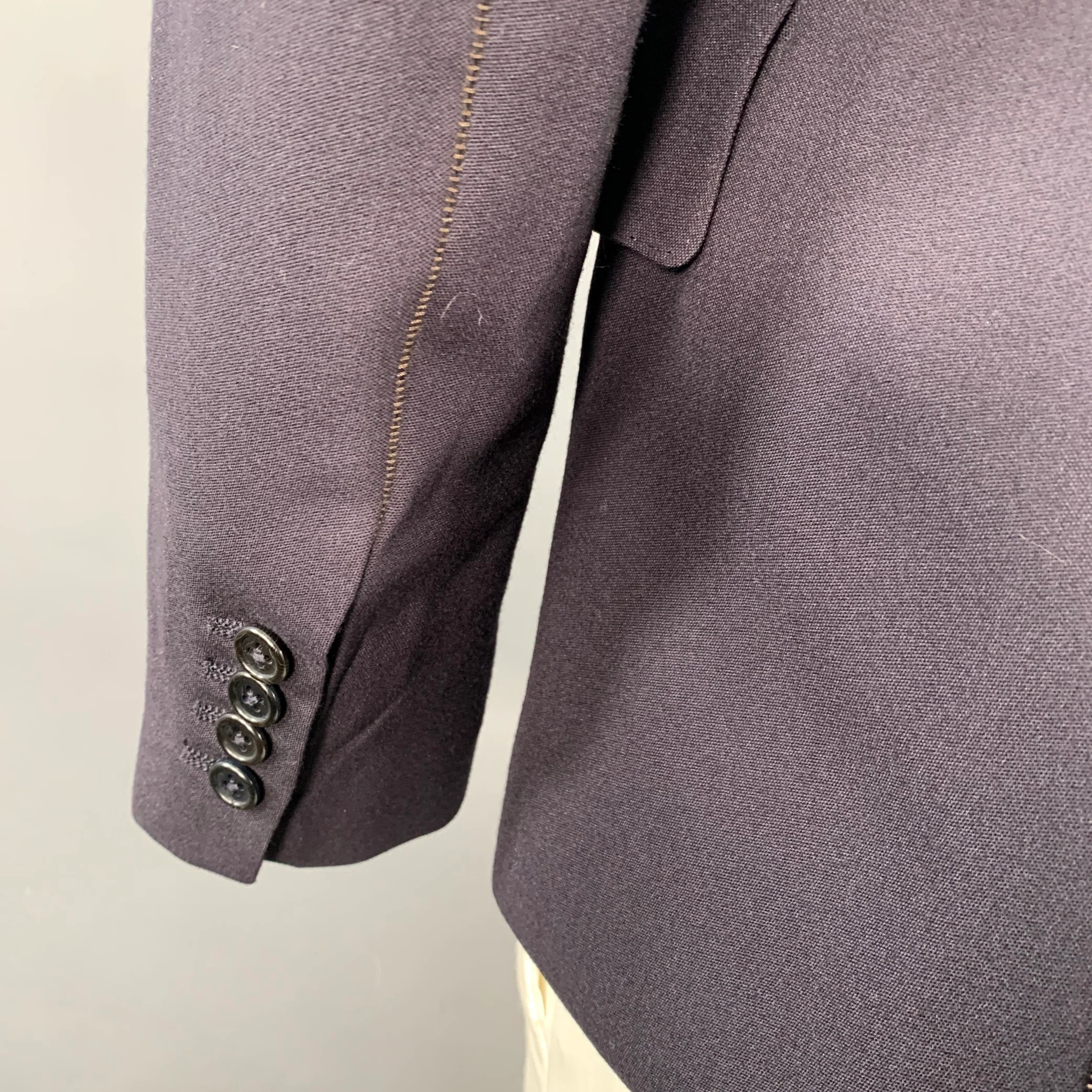 PAUL SMITH Size L Black Wool Notch Lapel Sport Coat - Image 4