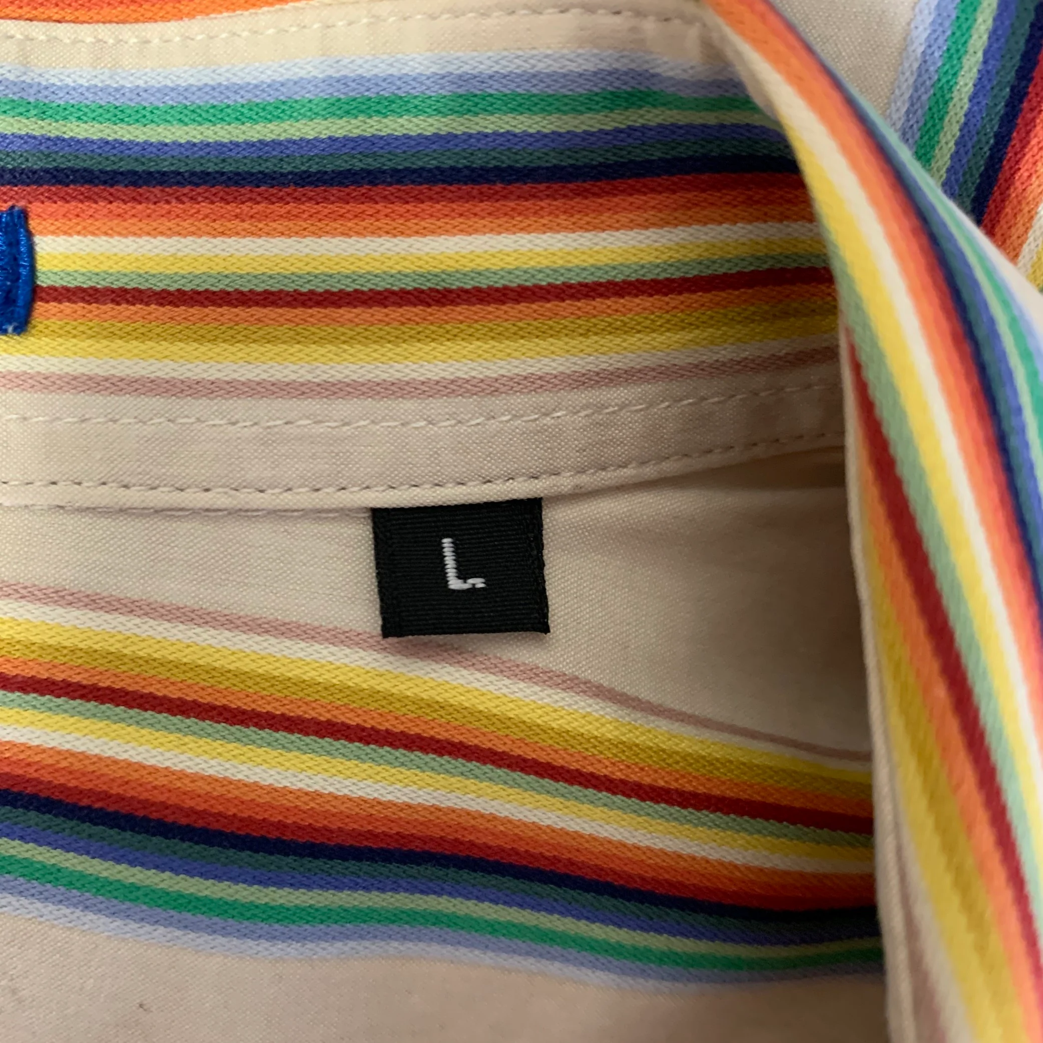 PAUL SMITH Size L Pink Blue & Green Mixed Patterns Cotton Long Sleeve Shirt - Image 7