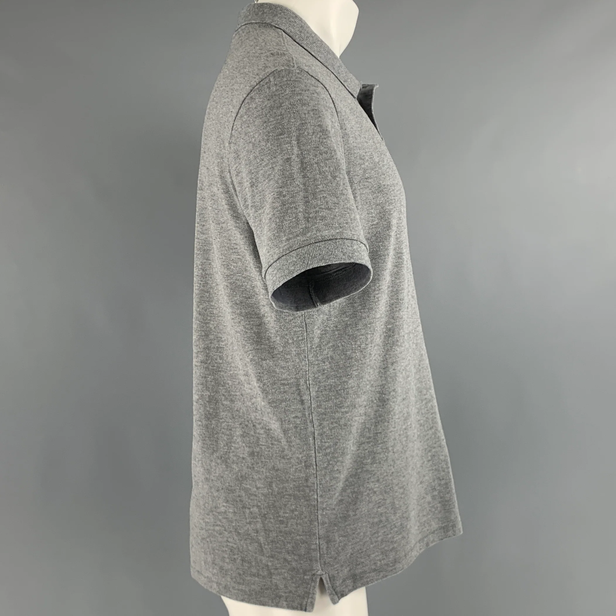 PAUL SMITH Size M Grey Cotton Short Sleeve Polo - Image 2