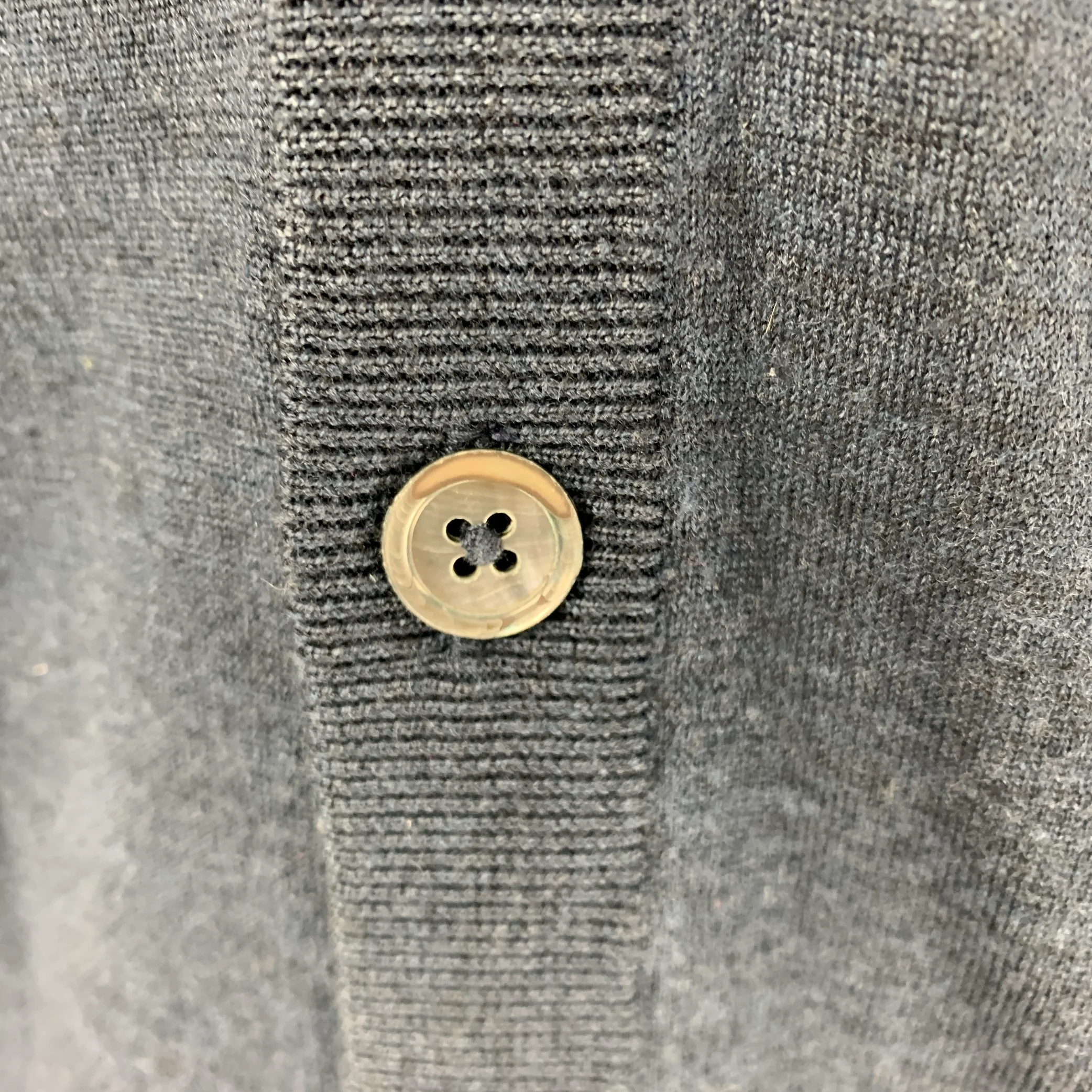 PAUL SMITH Size M Navy Knit Merino Wool Buttoned Cardigan - Image 4