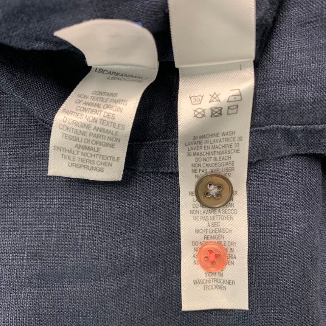 PAUL SMITH Size M Navy Linen Short Sleeve Shirt - Image 9