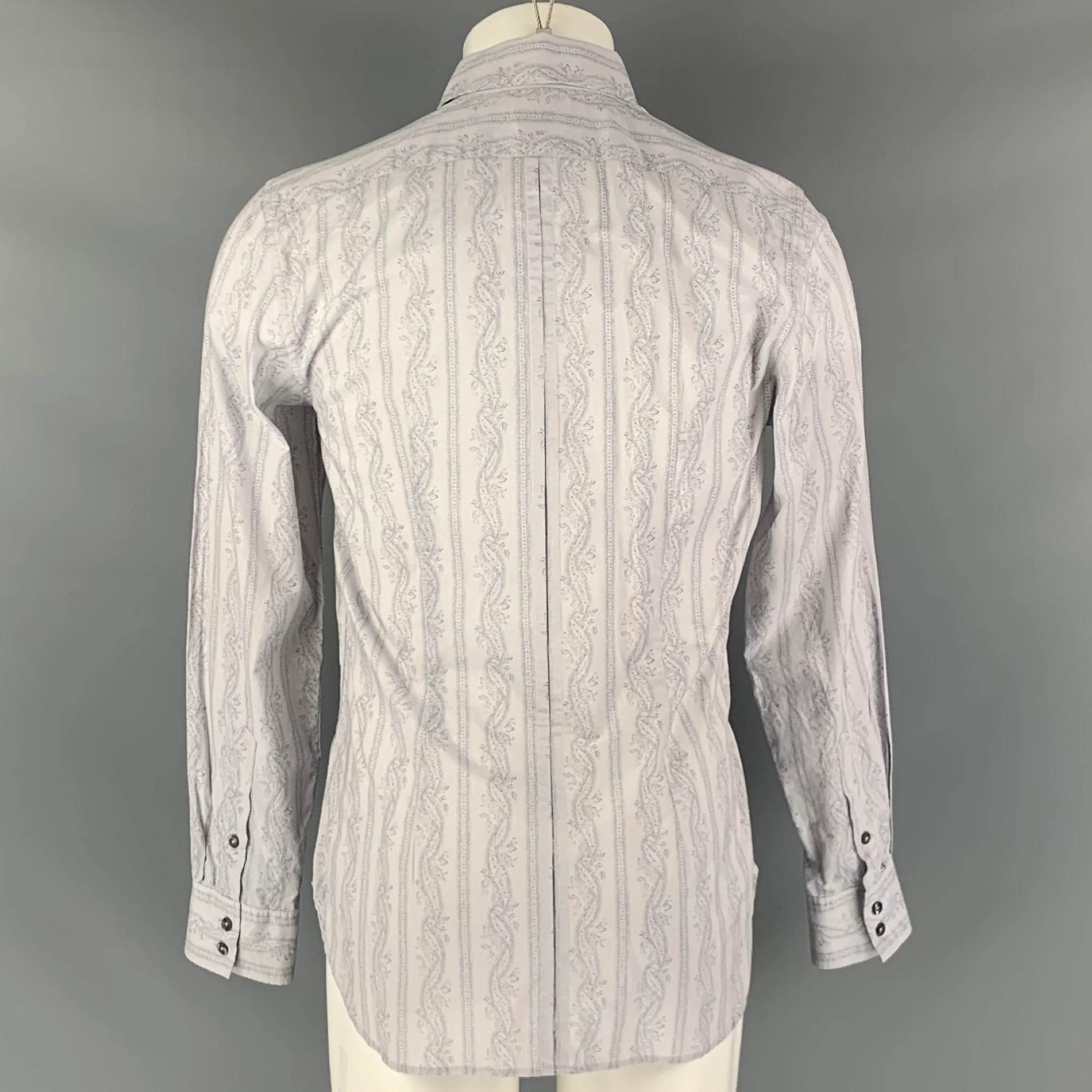 PAUL SMITH Size M Purple Lavender Floral Cotton Long Sleeve Shirt - Image 3