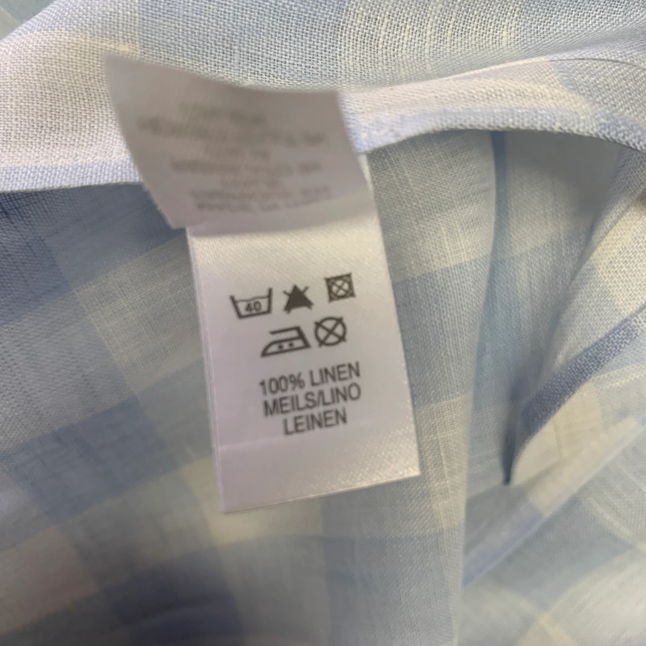PAUL SMITH Size M White Blue Checkered Linen Long Sleeve Shirt - Image 7