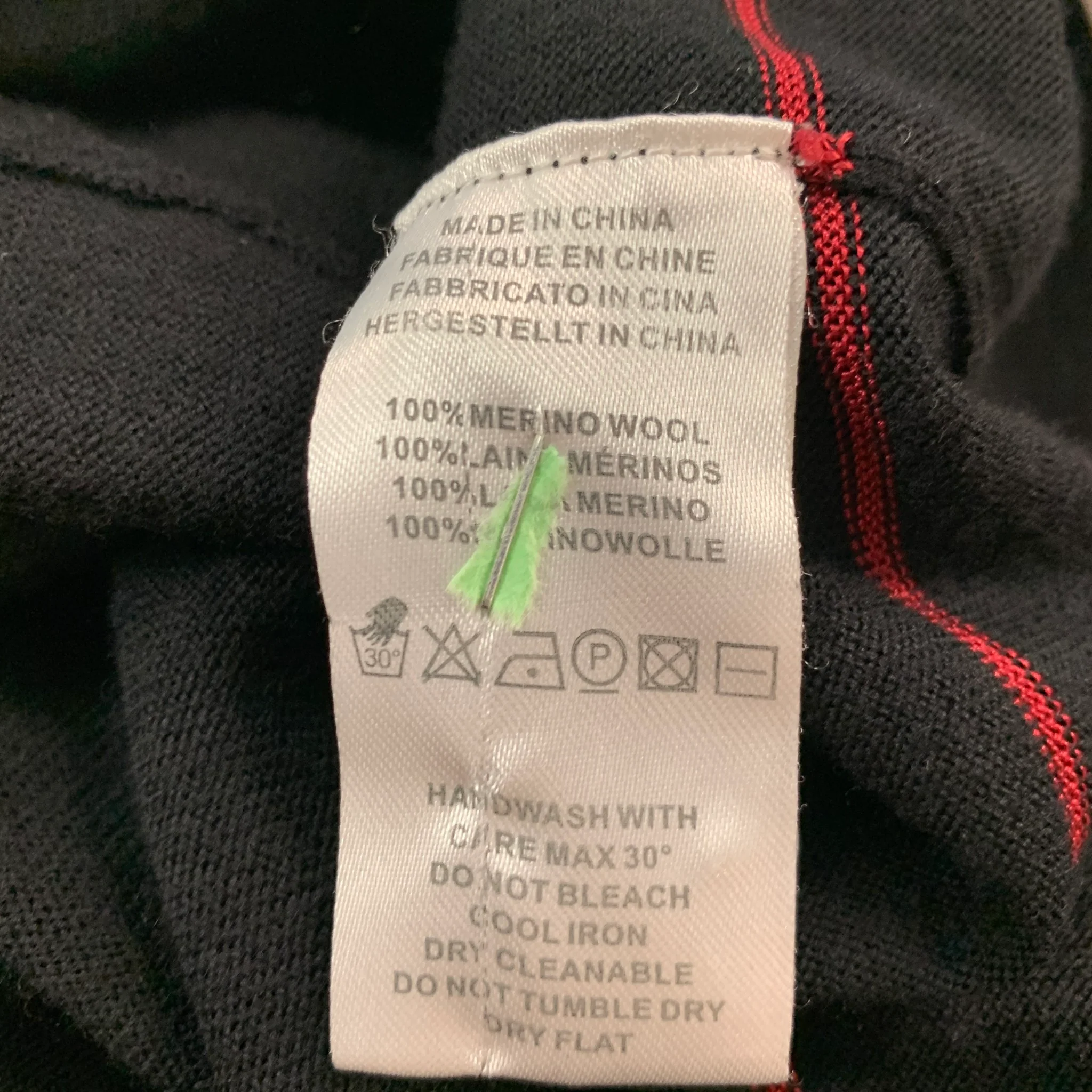 PAUL SMITH Size S Black Red Merino Wool Polo Pullover - Image 9