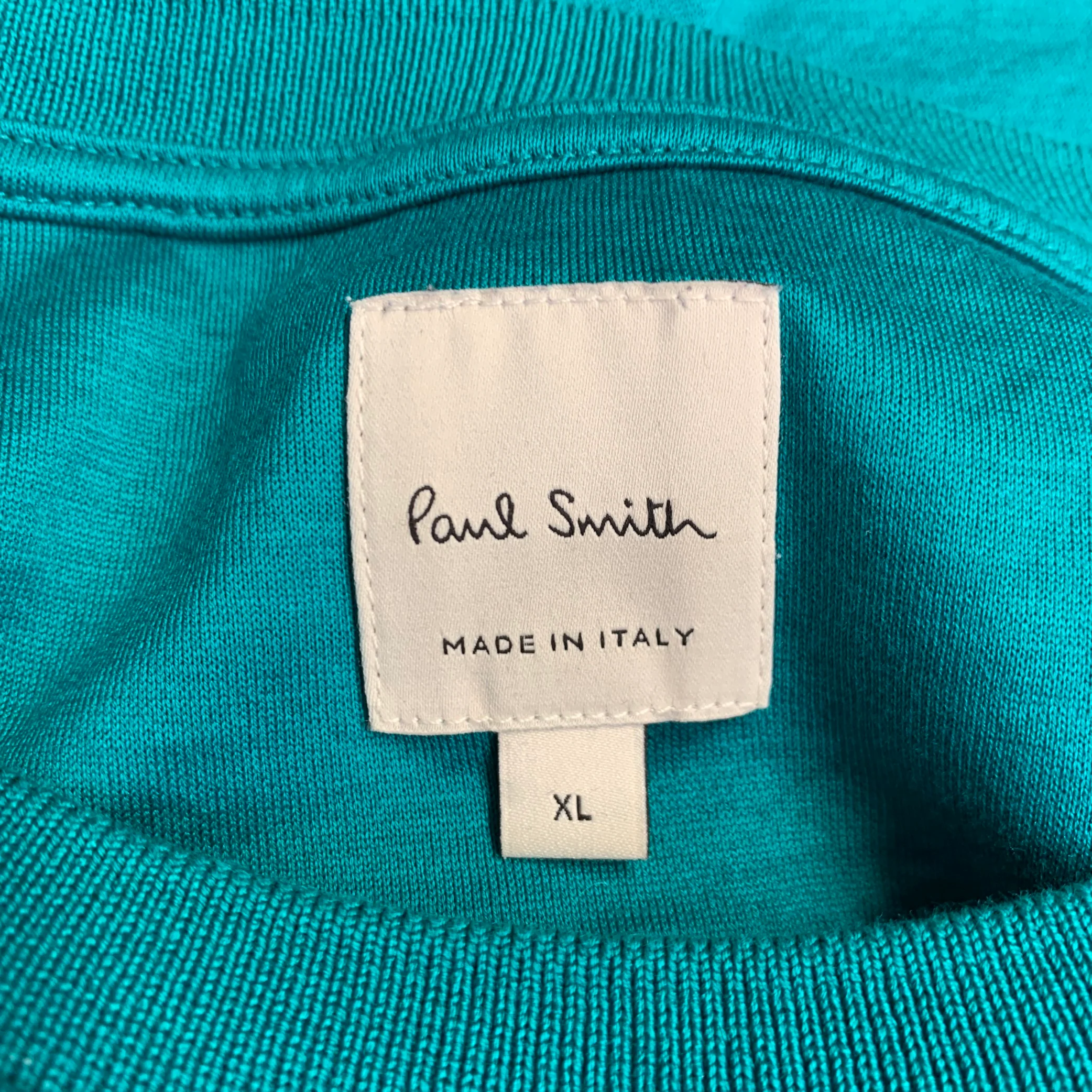 PAUL SMITH Size XL Green Multi Color Contrast Trim Cotton One Pocket Short Sleeve T-shirt - Image 5