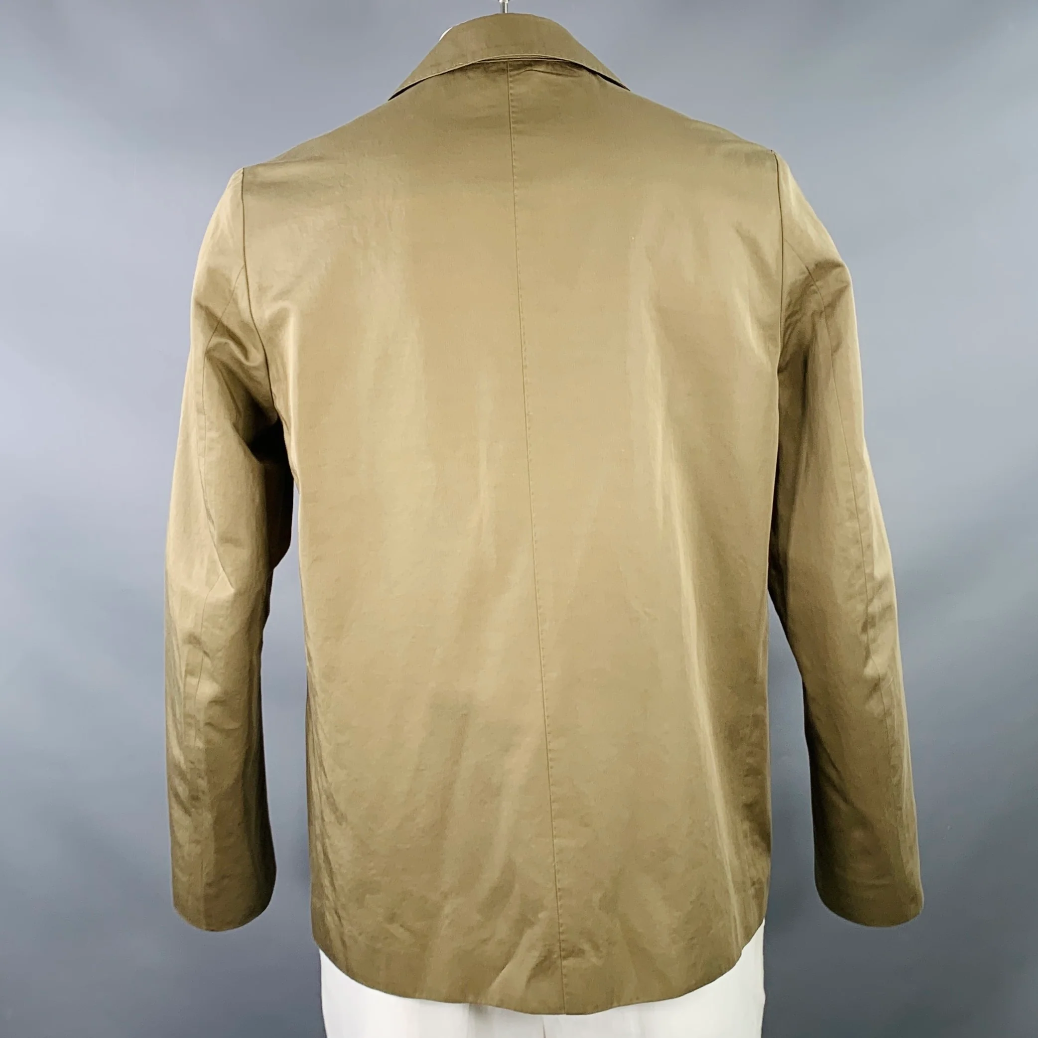 PAUL SMITH Size XL Green Olive Cotton Linen Patch Pockets Jacket - Image 3