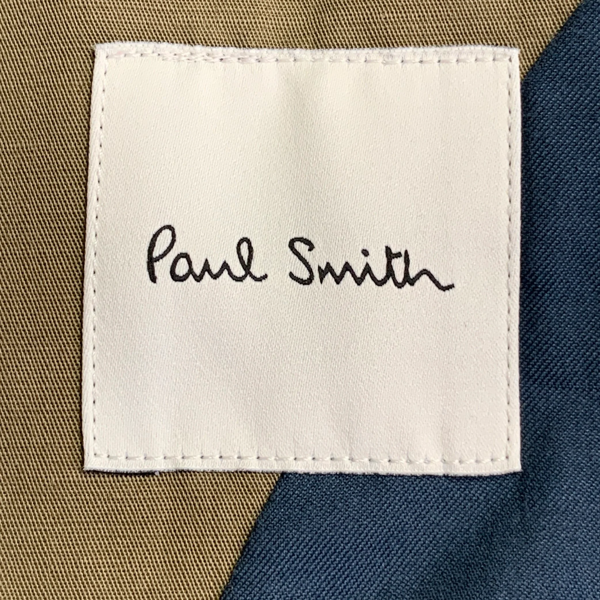 PAUL SMITH Size XL Green Olive Cotton Linen Patch Pockets Jacket - Image 5