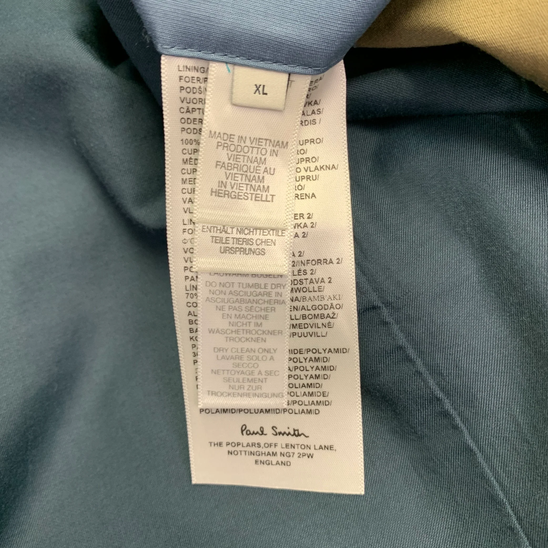 PAUL SMITH Size XL Green Olive Cotton Linen Patch Pockets Jacket - Image 7