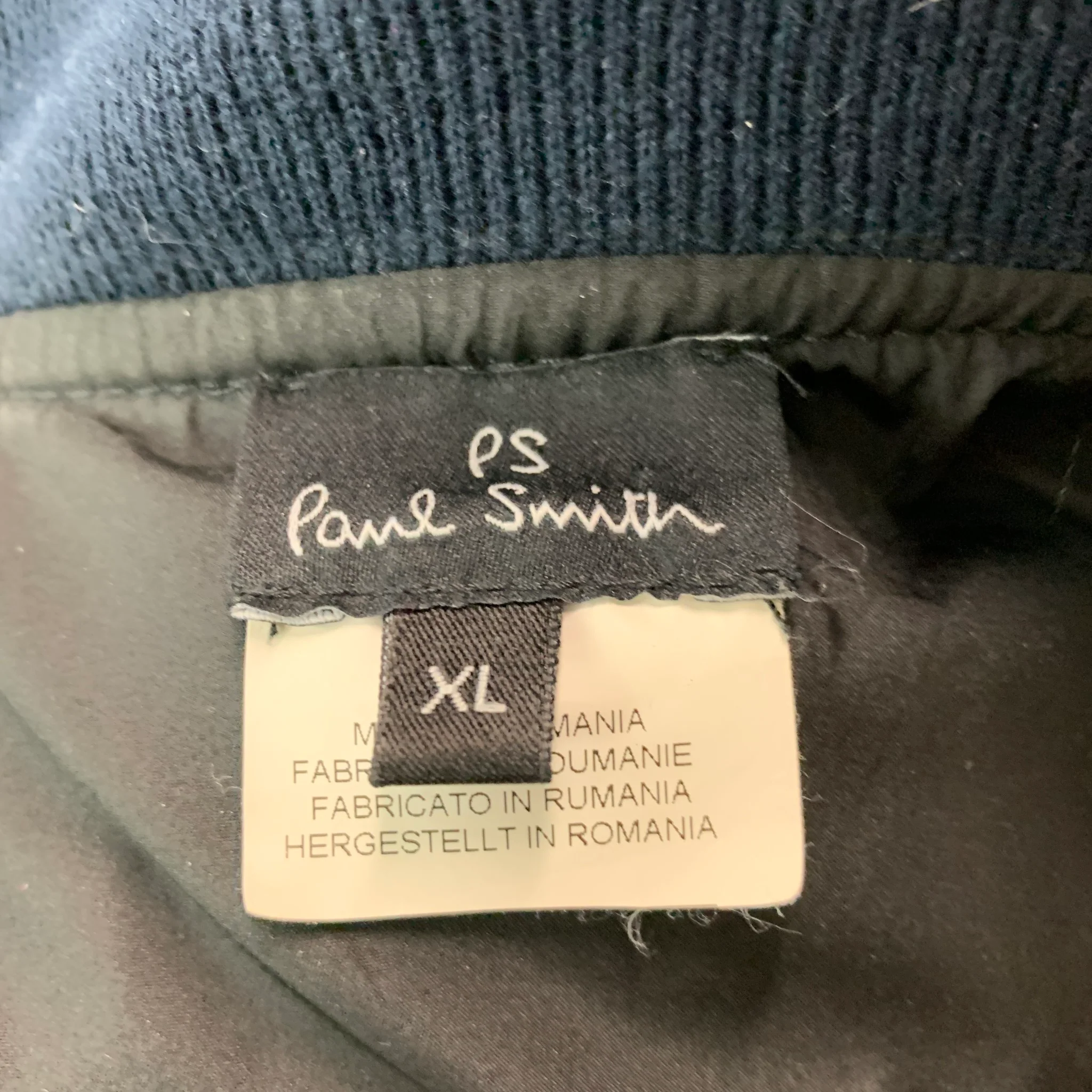 PAUL SMITH Size XL Navy Quilted Nylon Zip Up Vest - Image 4