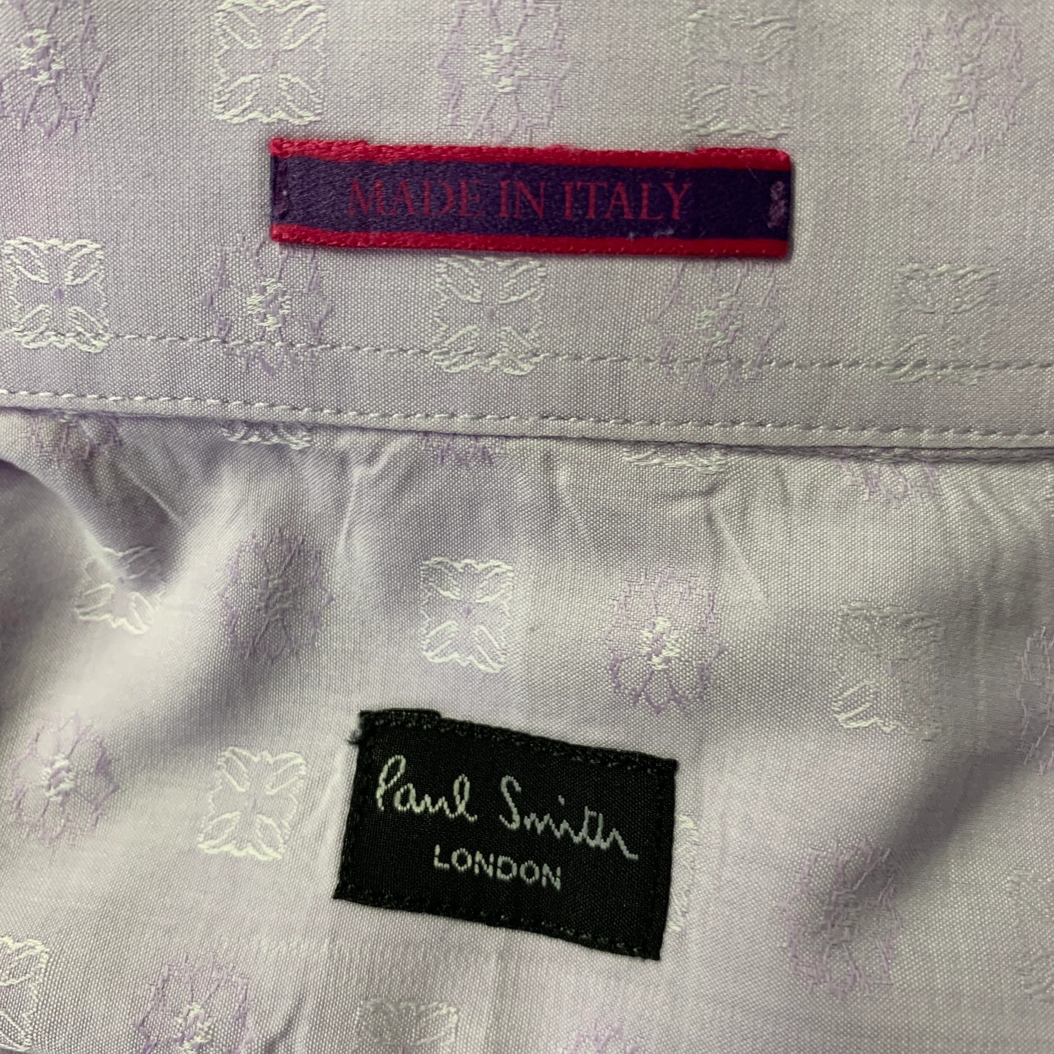 PAUL SMITH Size XL Purple Lavender Jacquard Cotton French Cuff Long Sleeve Shirt - Image 5