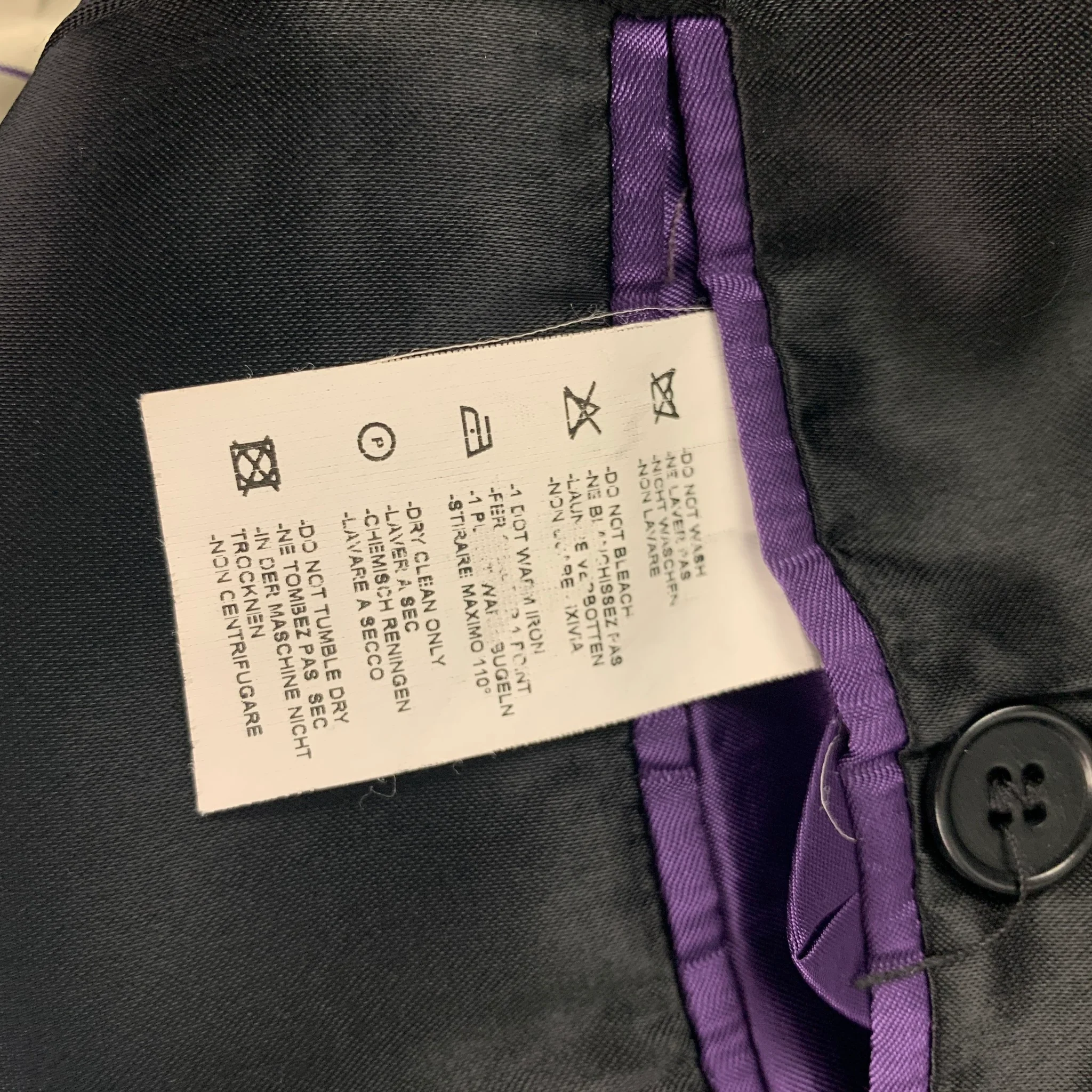 PAUL SMITH The Byard Size 40 Black Wool Peak Lapel Sport Coat - Image 5