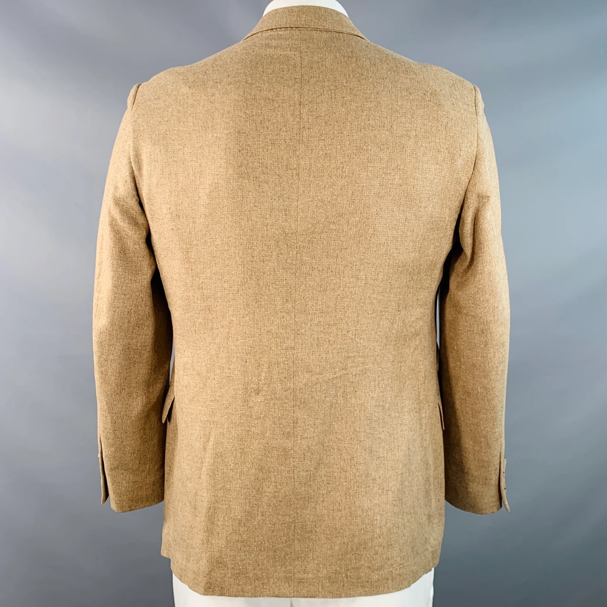 PAUL STUART Size 42 Regular Tan Silk Notch Lapel Sport Coat - Image 3