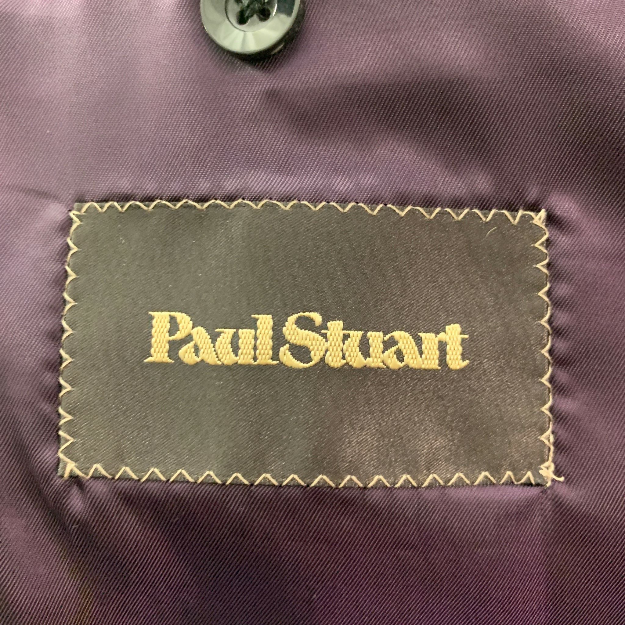 PAUL STUART Size 44 Black Velvet Cotton Blend Peak Lapel Sport Coat - Image 5