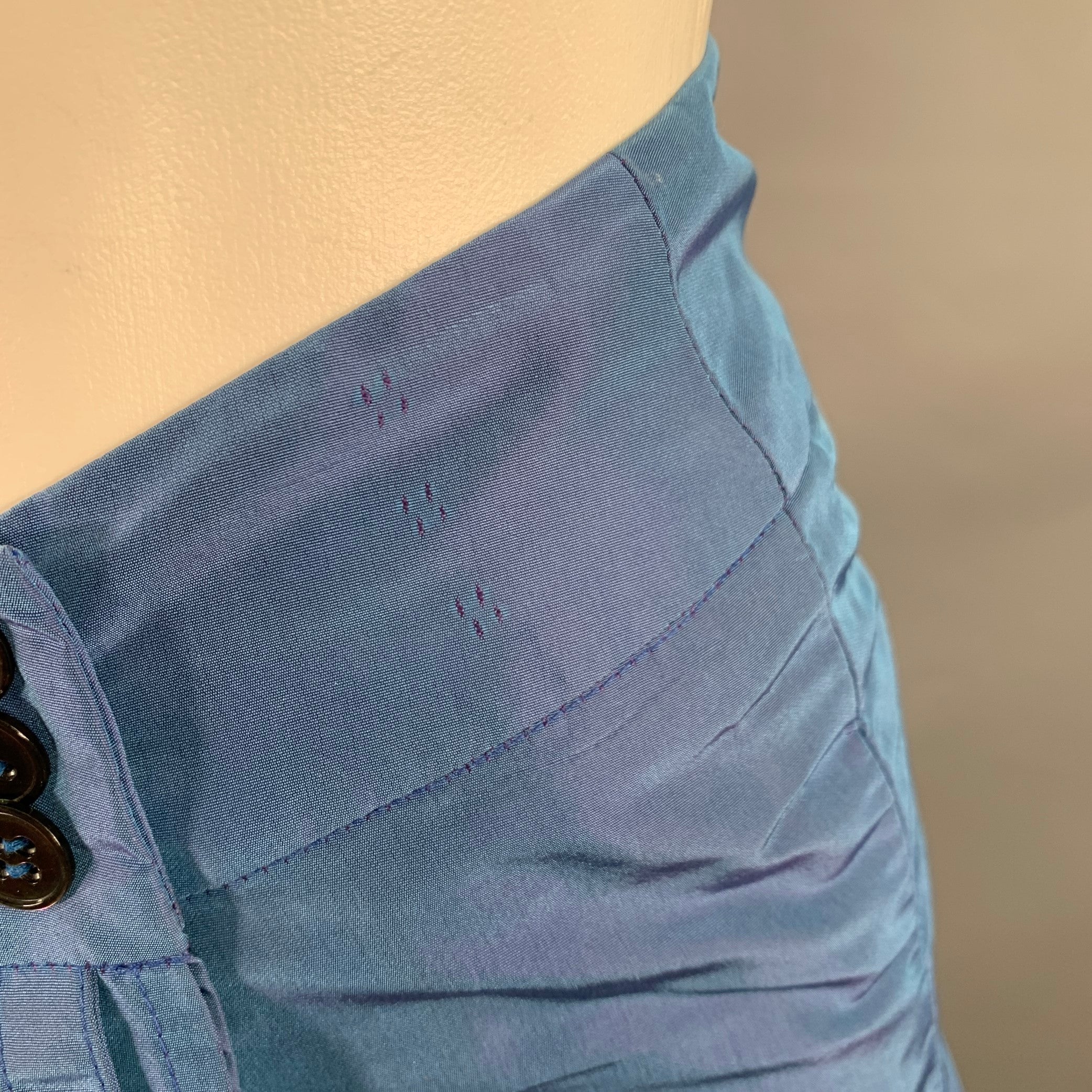 PAUW Size S Powder Blue Taffeta Bubble Hem Skirt - Image 3