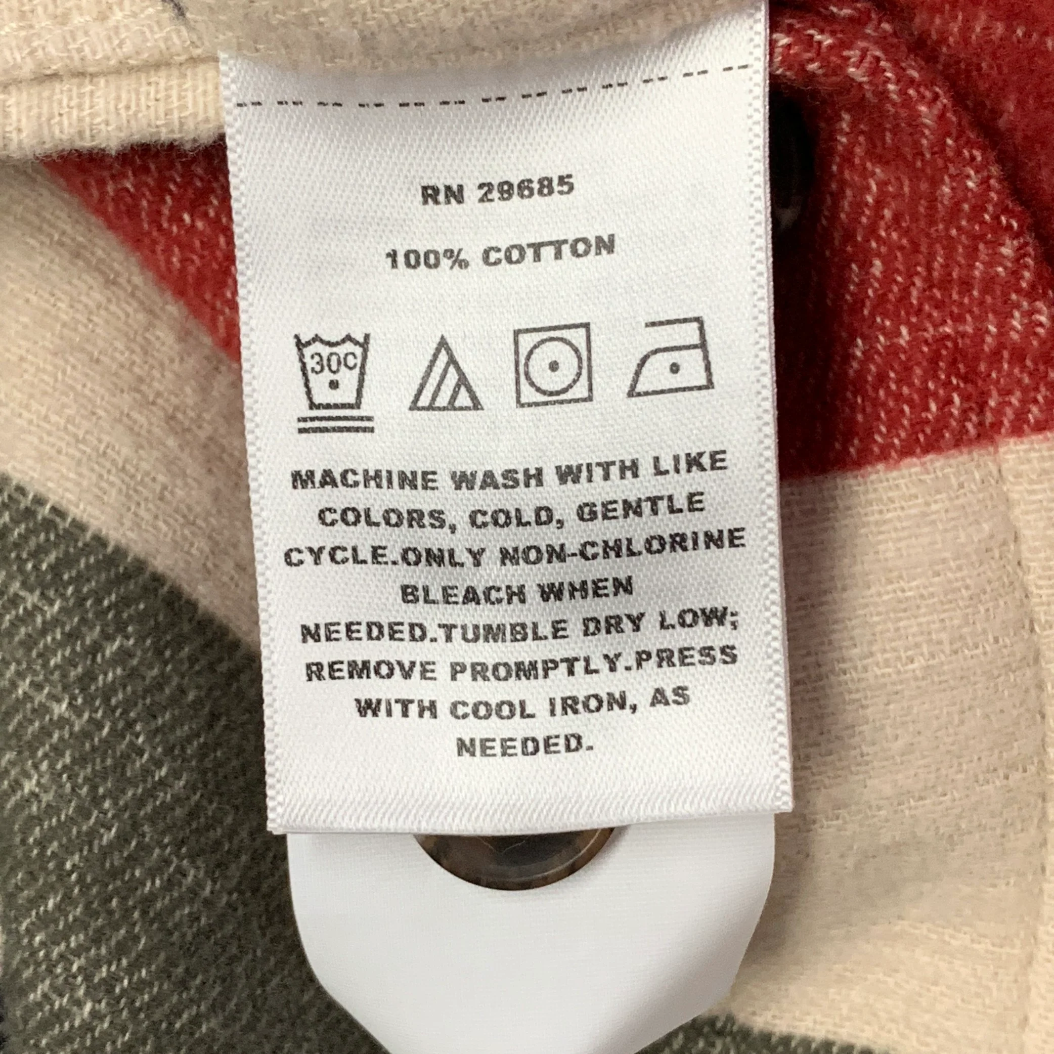PENDLETON Size L Cream Multi Color Stripe Cotton Oversized Long Sleeve Shirt - Image 6