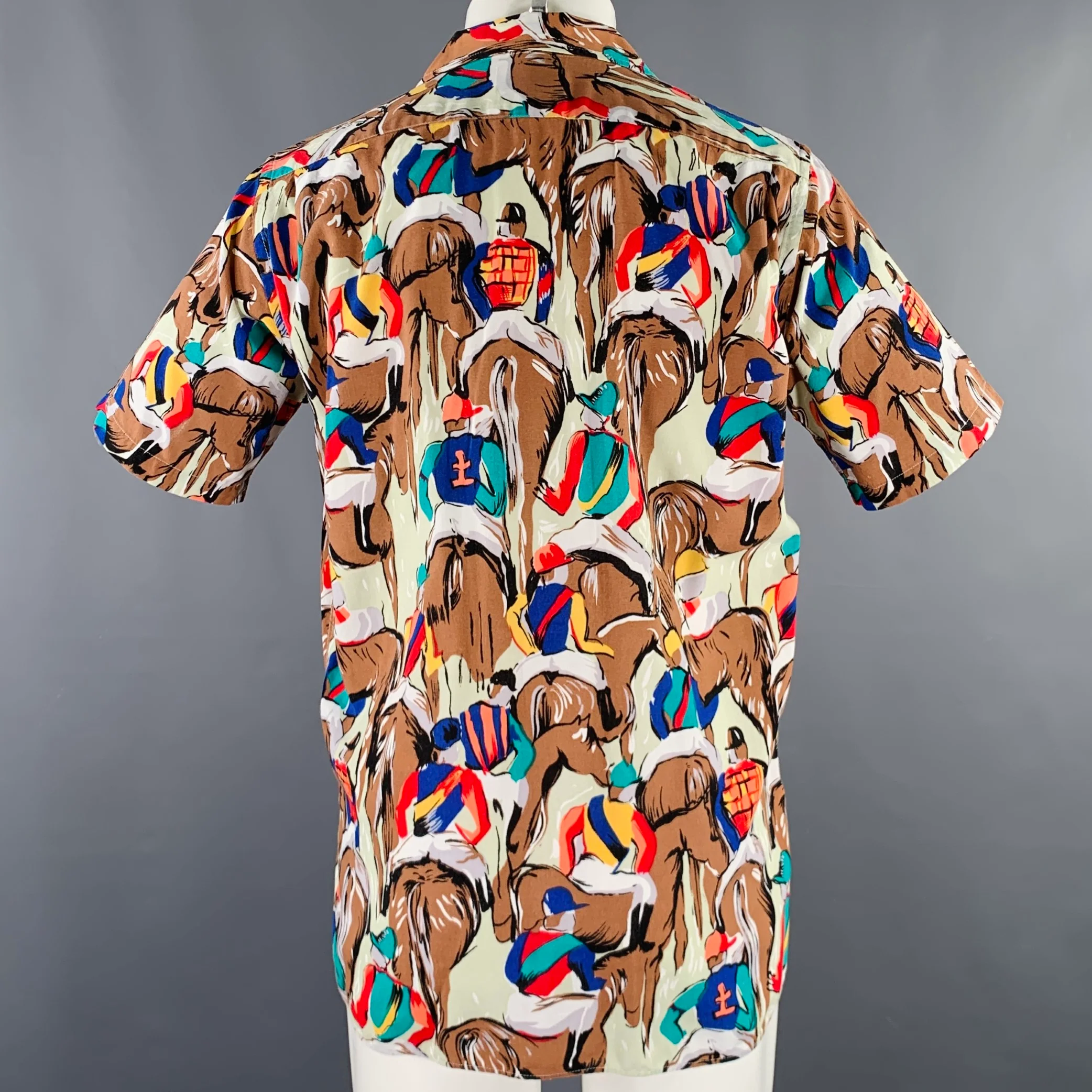 PENDLETON Size M Multi Color Equestrian 2 Pockets Camp Shirt - Image 4