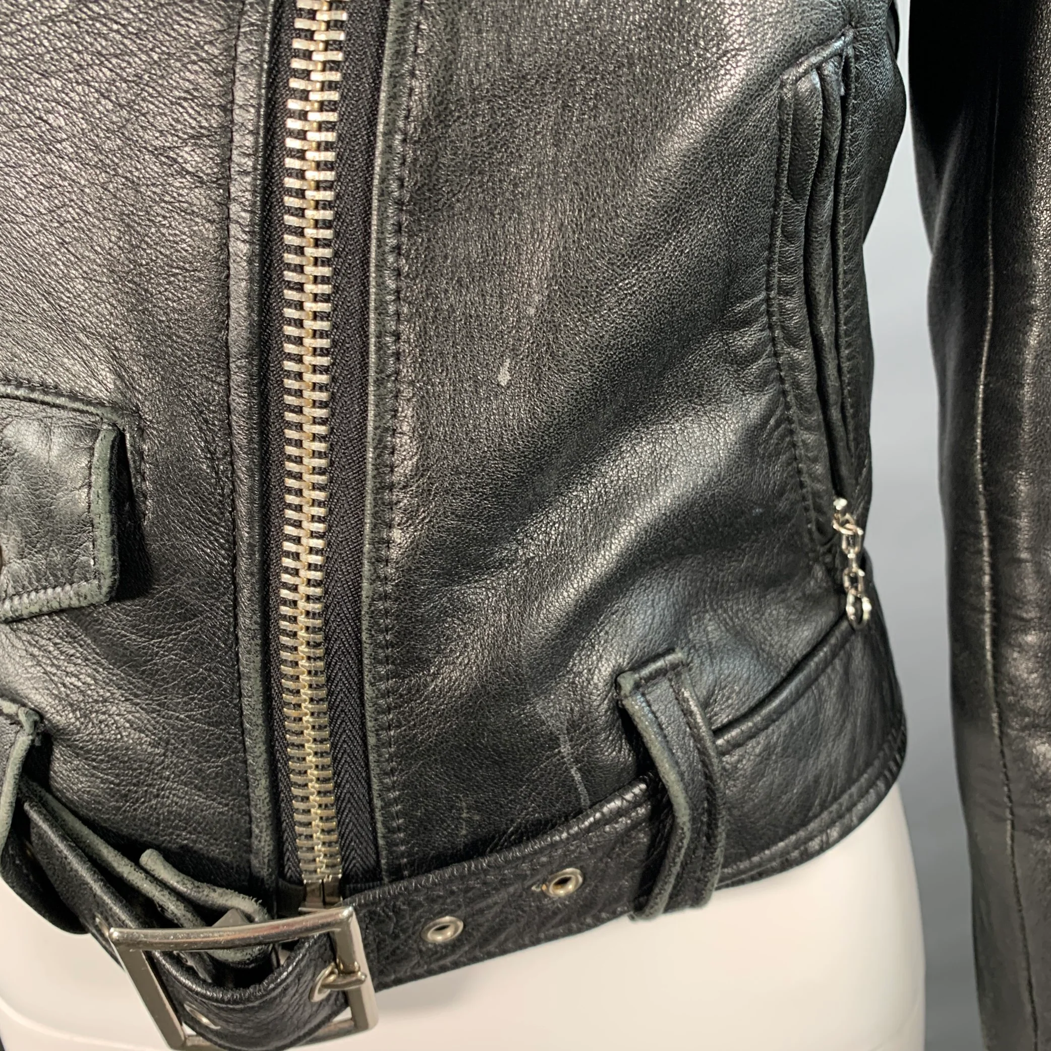 PERFECTO by SCHOTT Size XS Black Leather Motorcycle Jacket - Image 7