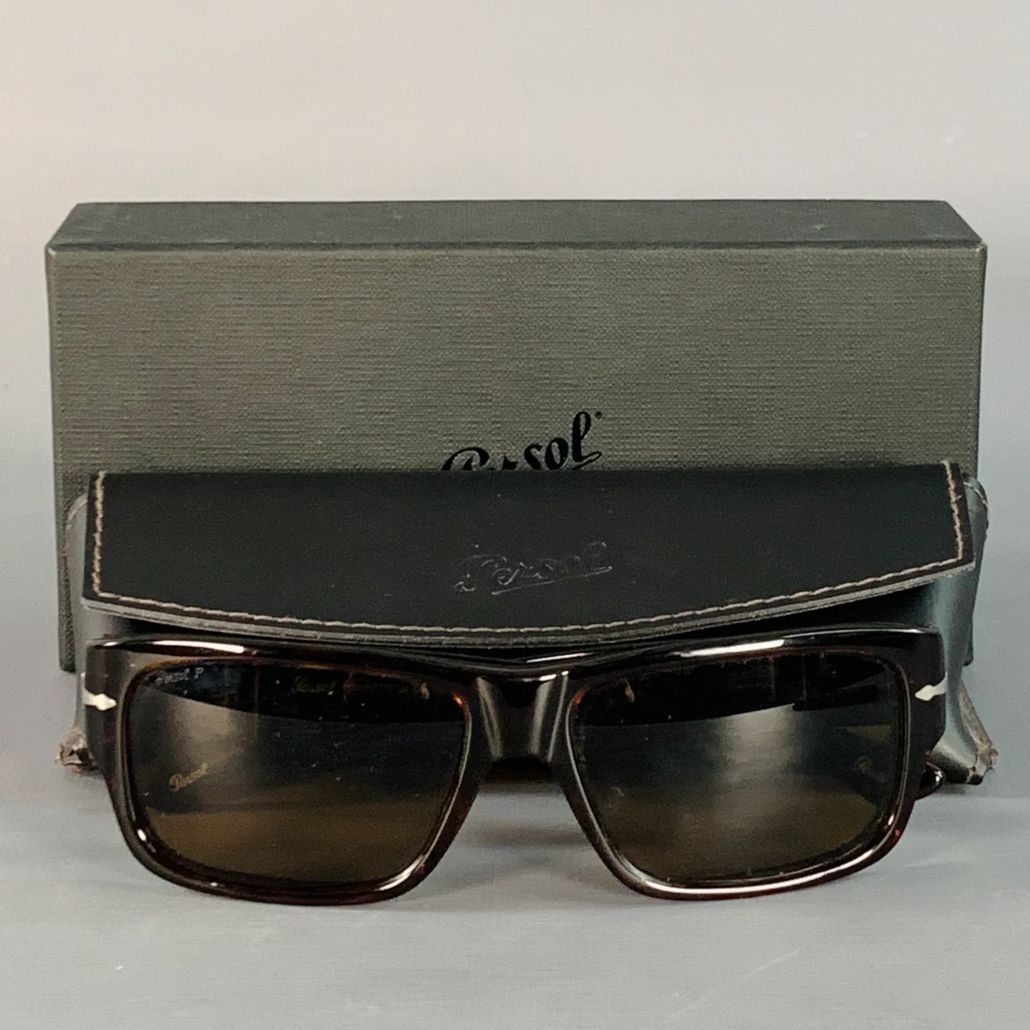 PERSOL Brown Tortoiseshell Acetate Polarized Sunglasses - Image 8