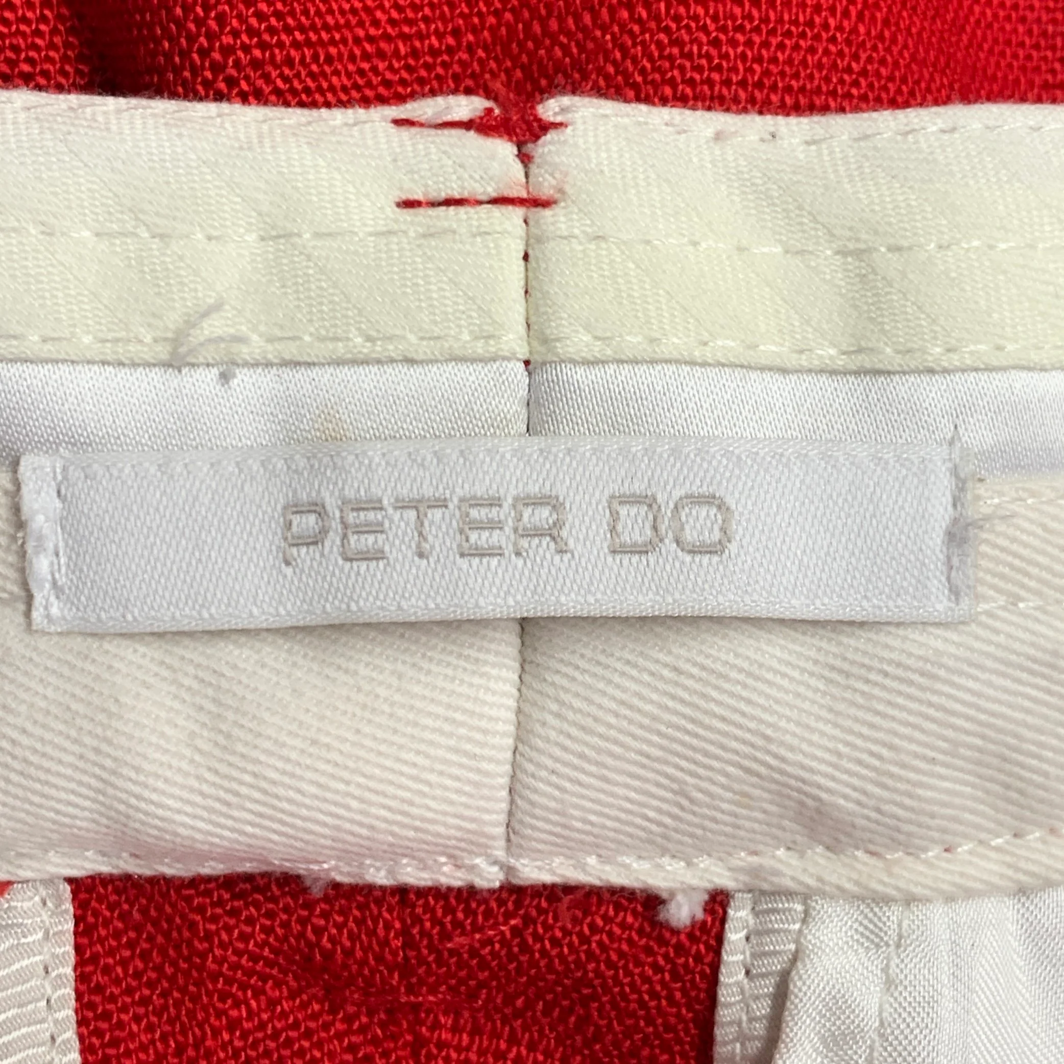 PETER DO Size S Red Viscose Blend Tapered Zip Fly Casual Pants - Image 3