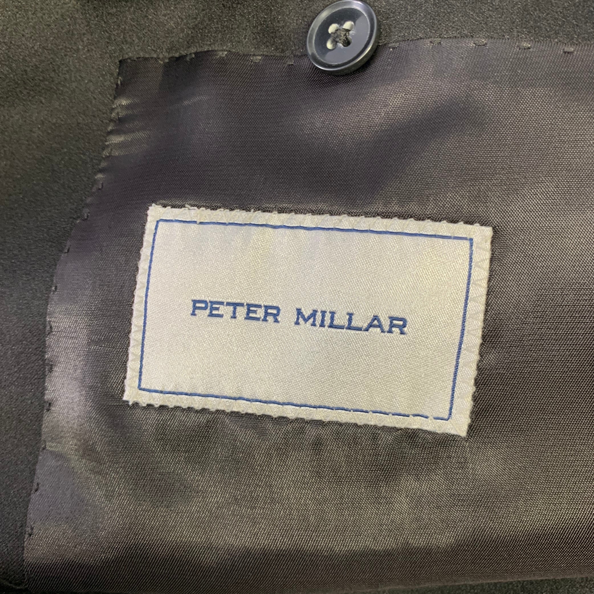 PETER MILLAR Chest Size 46 Regular Black Wool Notch Lapel 38 30 Tuxedo - Image 8