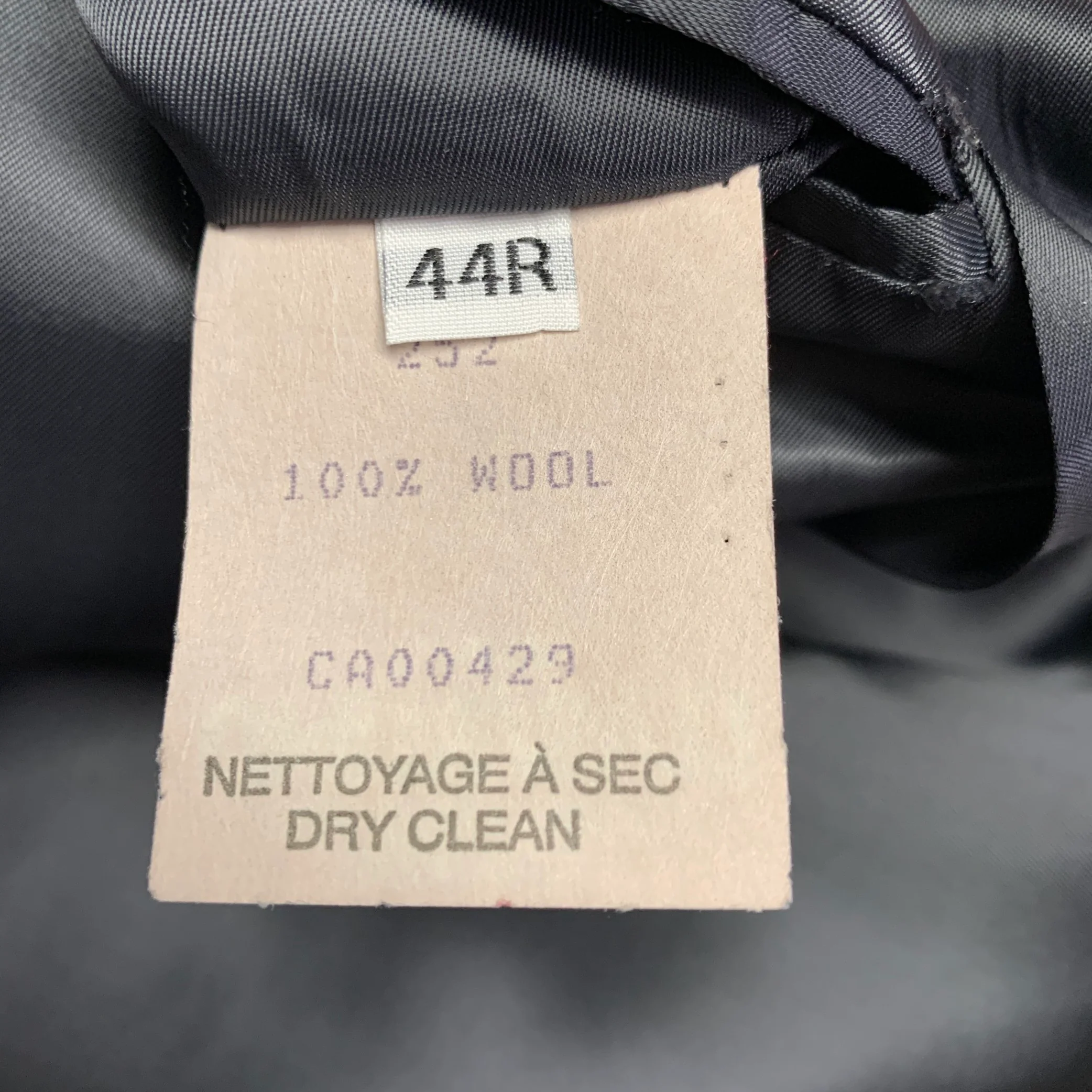 PETER MILLAR Size 44 Regular Navy Blue Window Pane Wool Notch Lapel Suit - Image 9