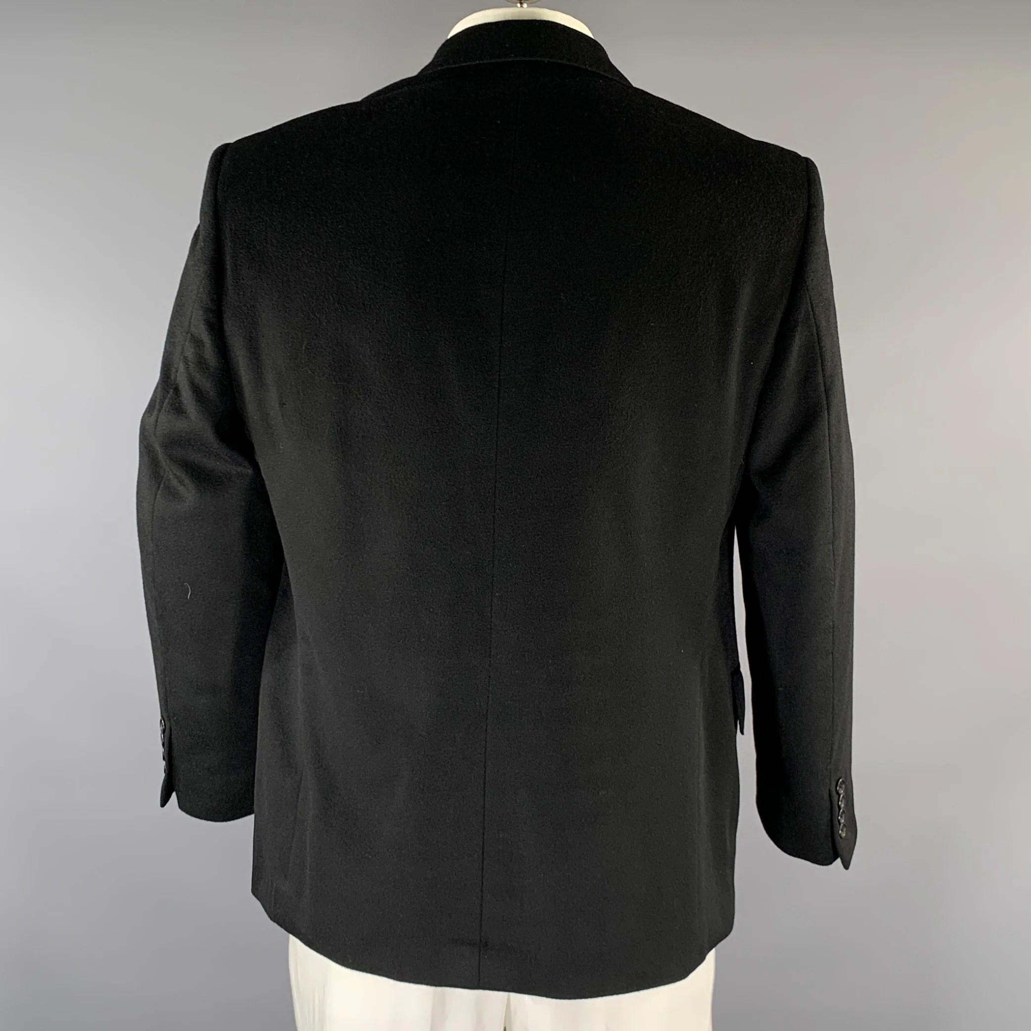 PETER PANOS Chest Size 44 Black Cashmere Notch Lapel Sport Coat - Image 3