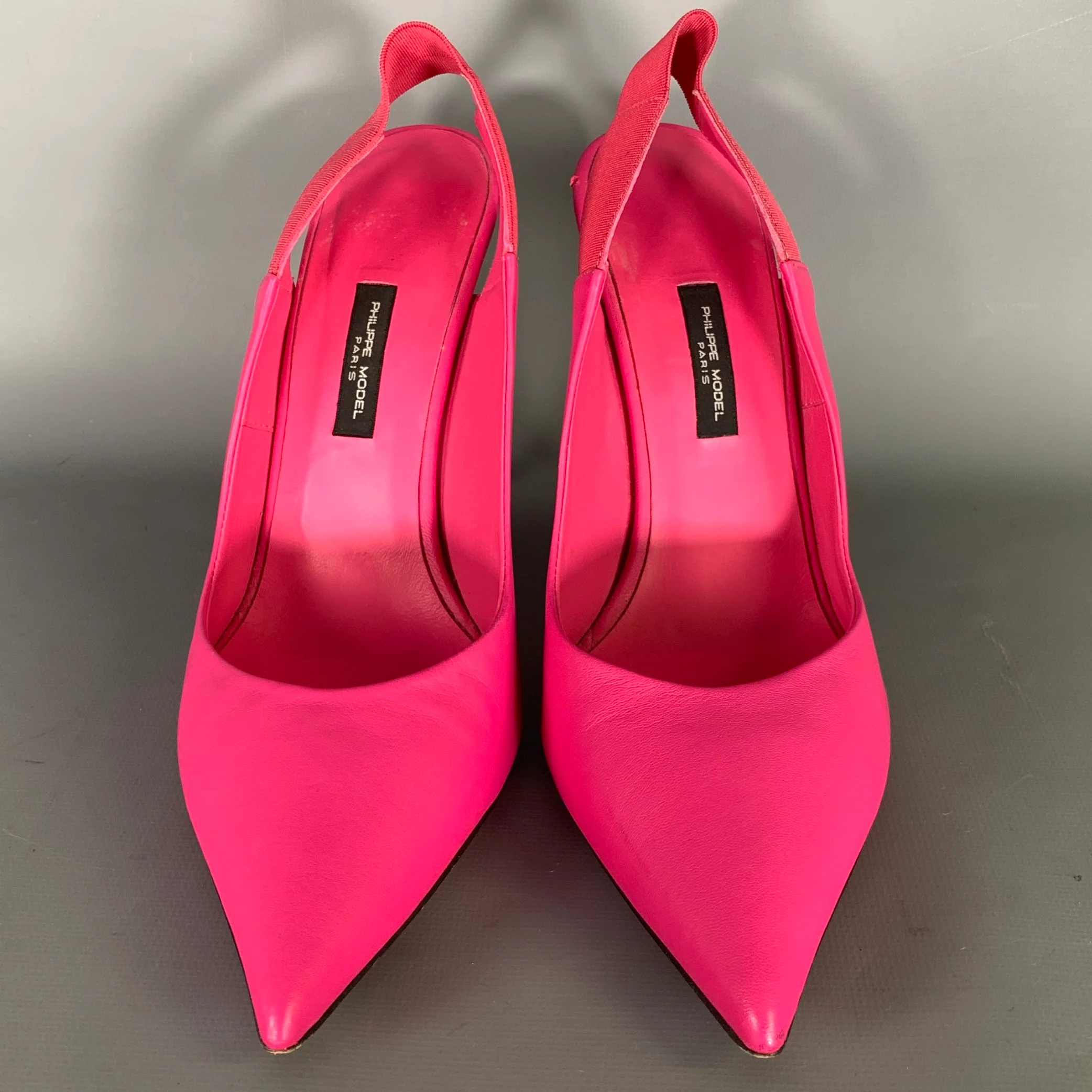 PHILIPPE MODEL Size 7.5 Pink Leather Slingback Pumps - Image 4