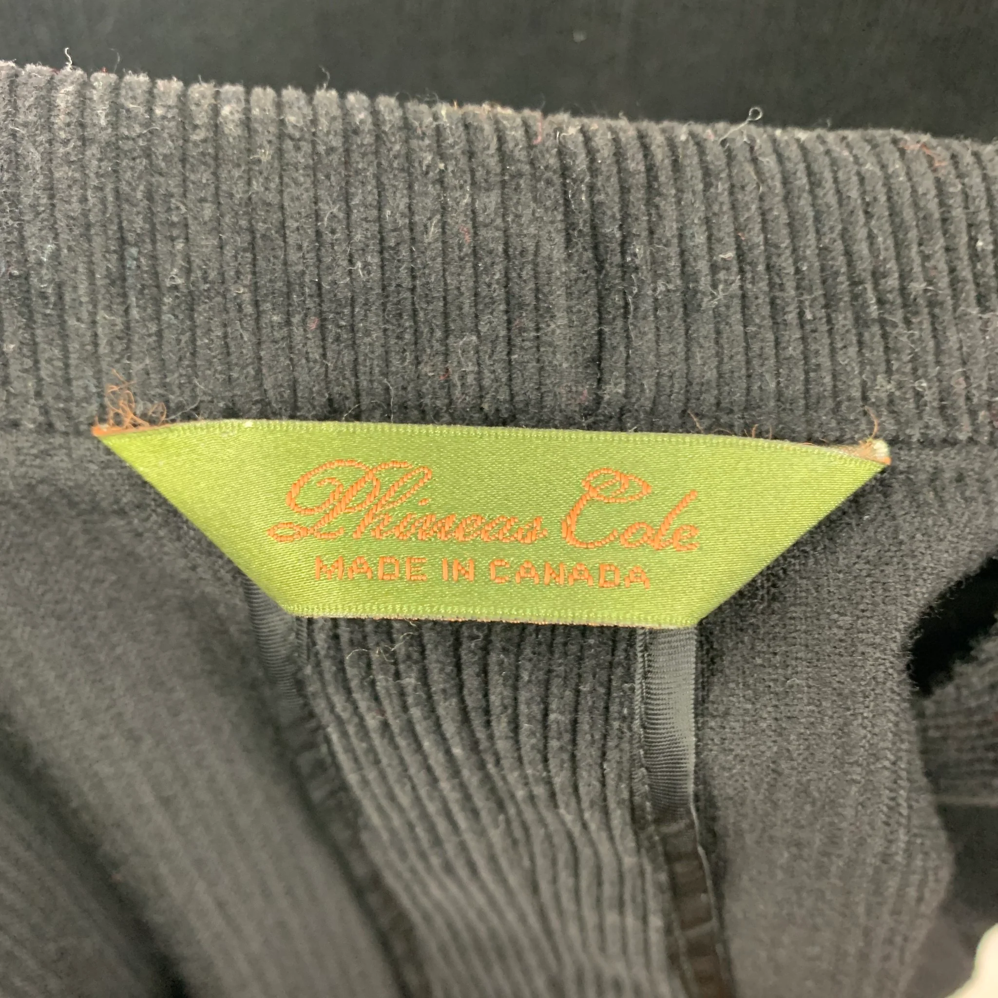 PHINEAS COLE Size 36 Black Corduroy Wool Peak Lapel Suit - Image 8